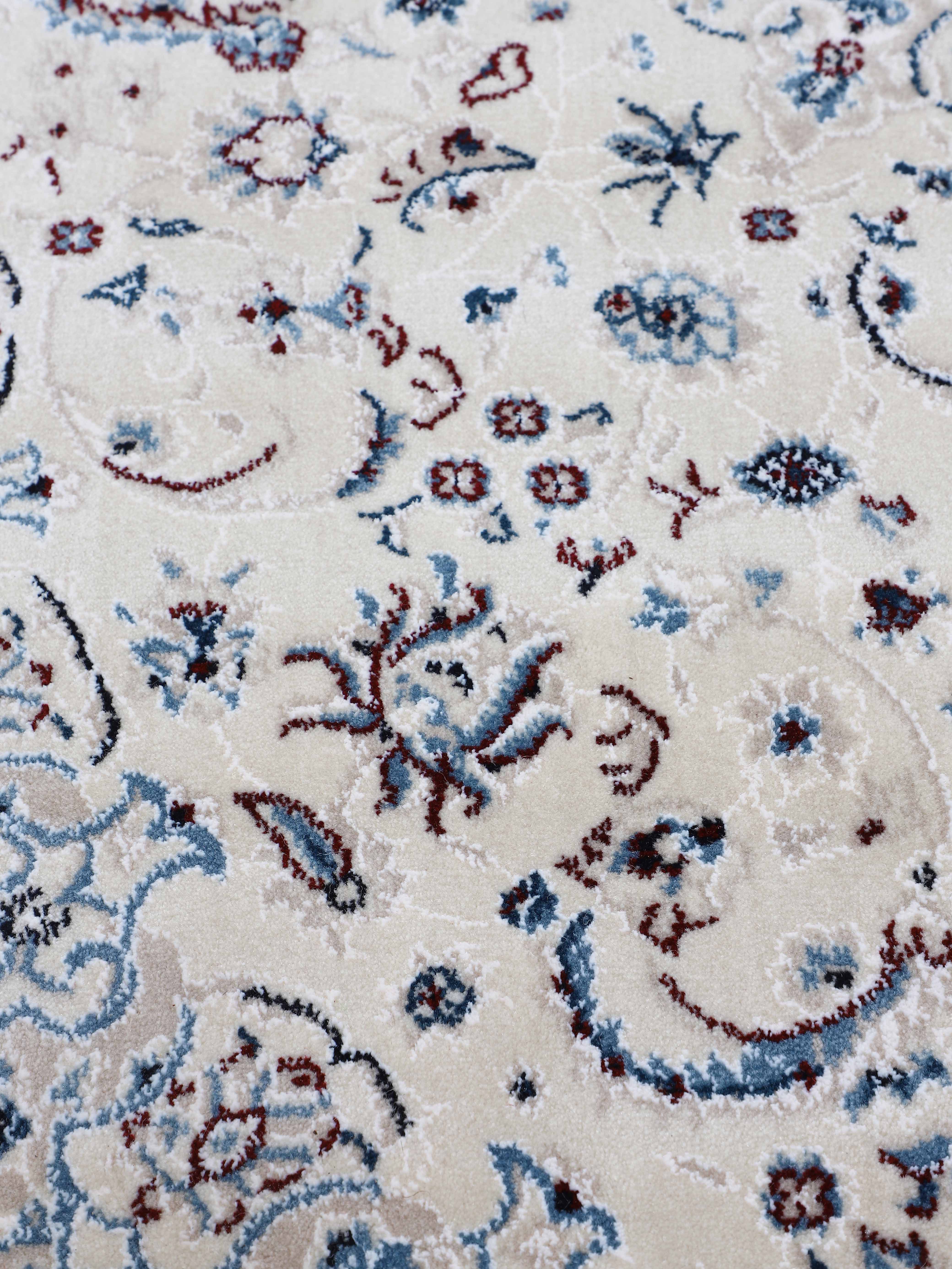 Teppich Nain Diane Rund Creme in creme aus kunstfaser