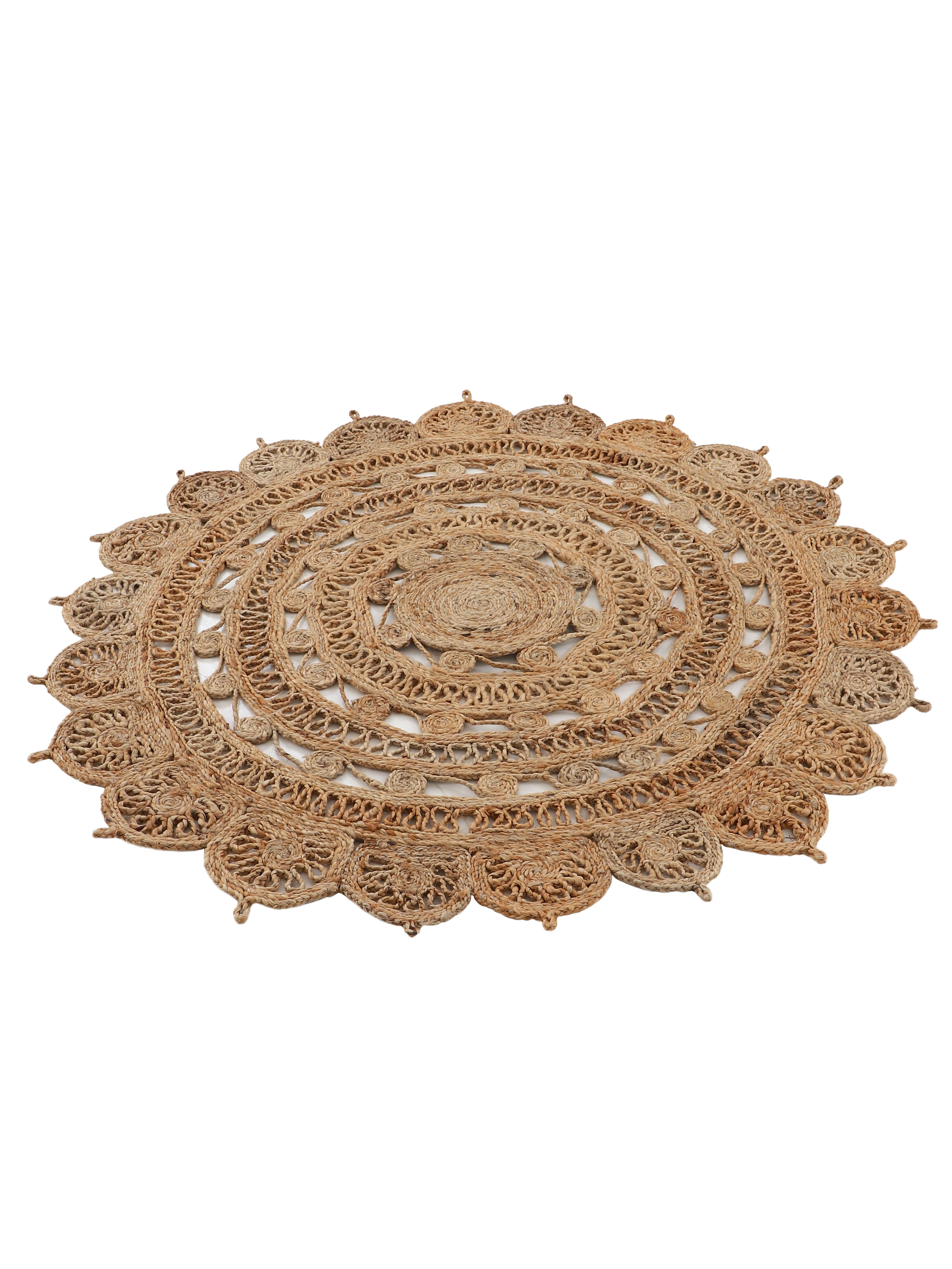 Juteteppich Cate Rund Beige aus Sisal/Jute
