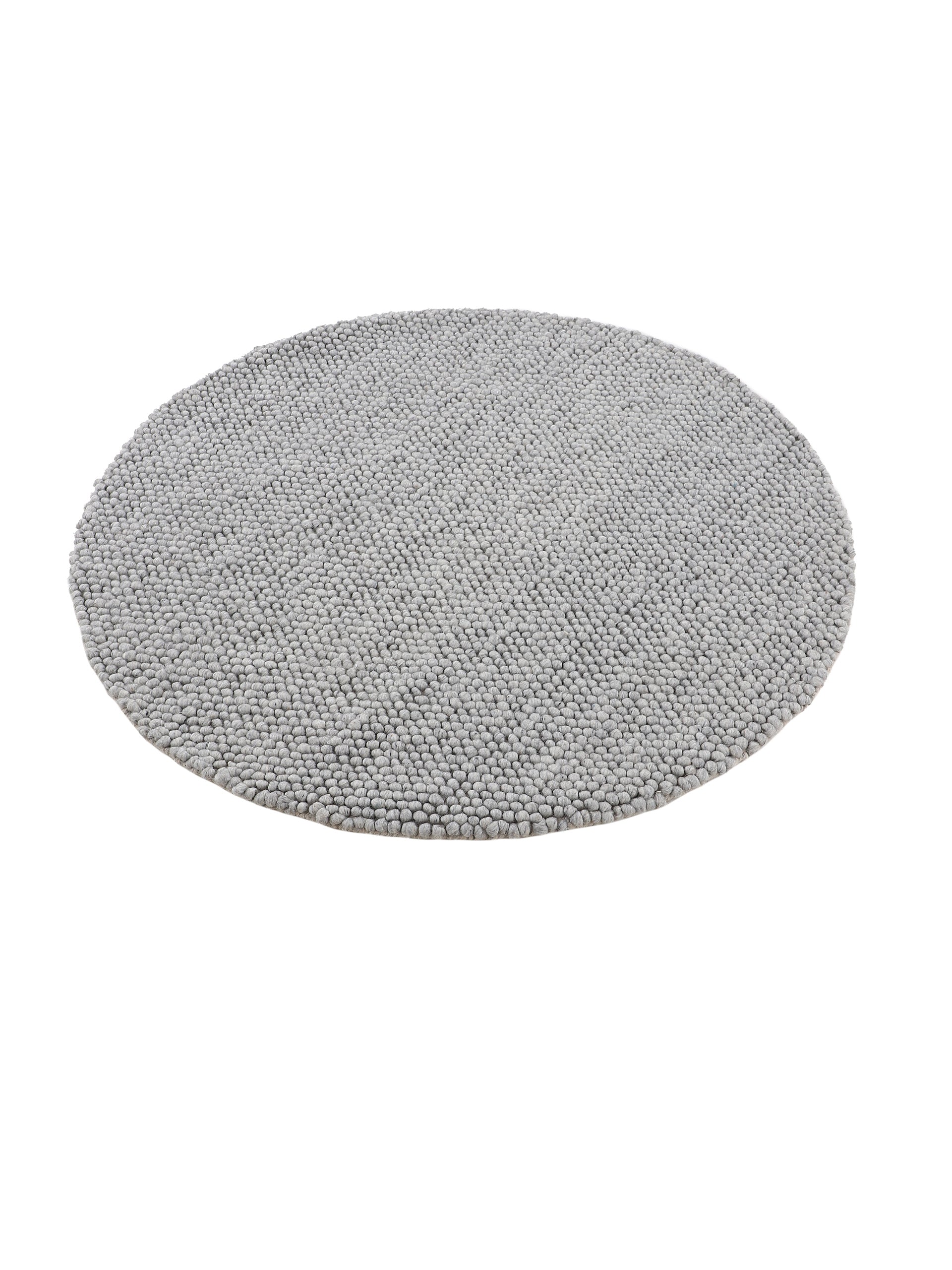 Wollteppich Calo Rund Hellgrau in hellgrau aus wolle