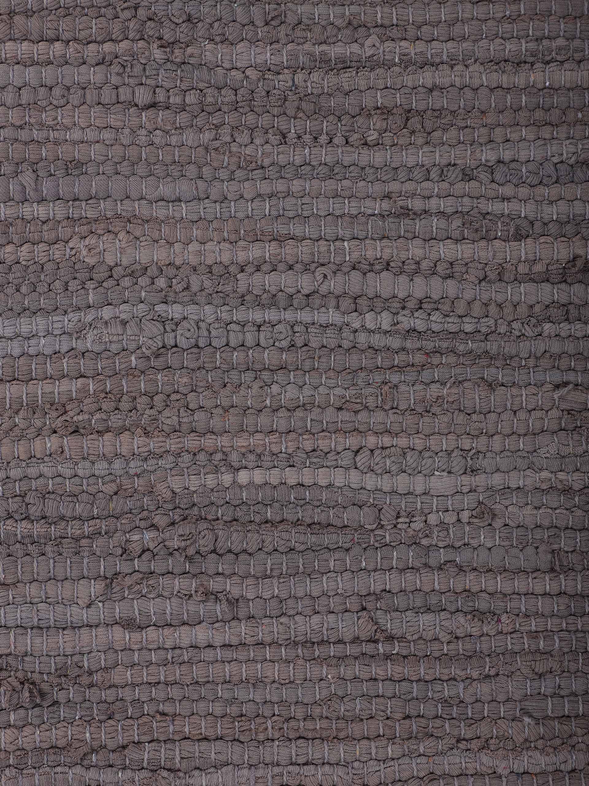 Kelim Chindi Uni Läufer Grau in grau aus baumwolle