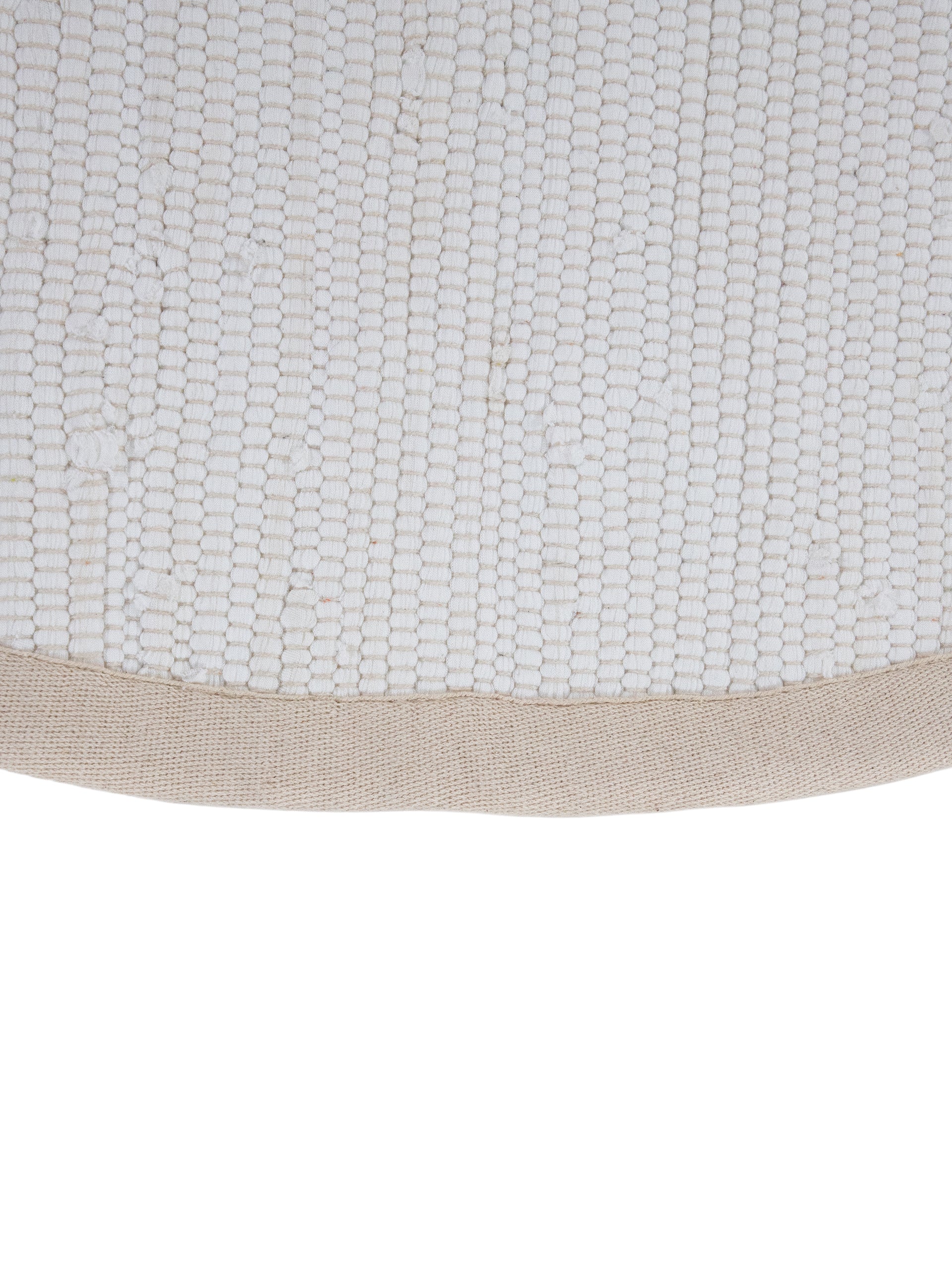 Kelim Chindi Uni Rund in weiß