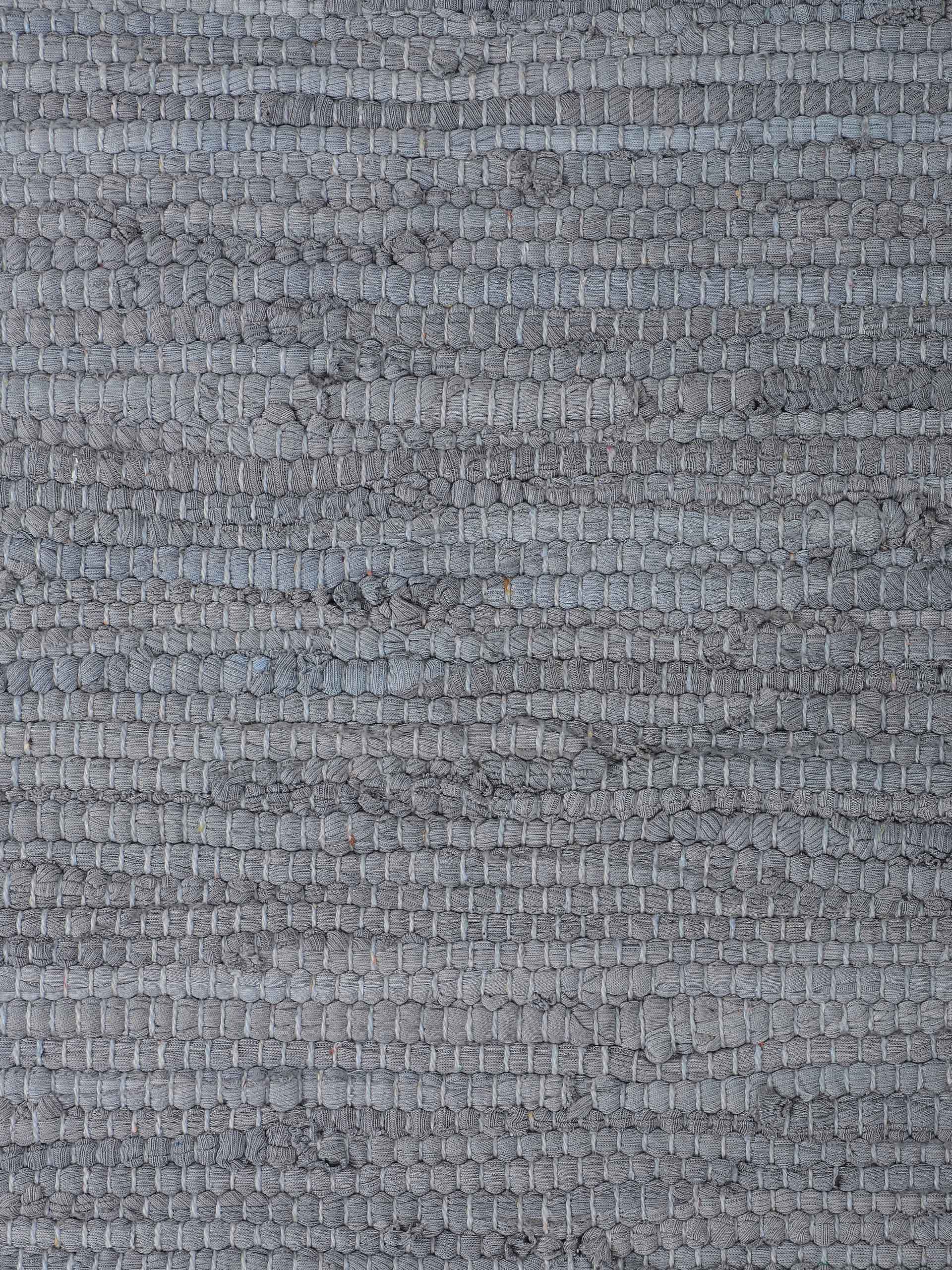 Kelim Chindi Uni Läufer Hellgrau in hellgrau aus baumwolle