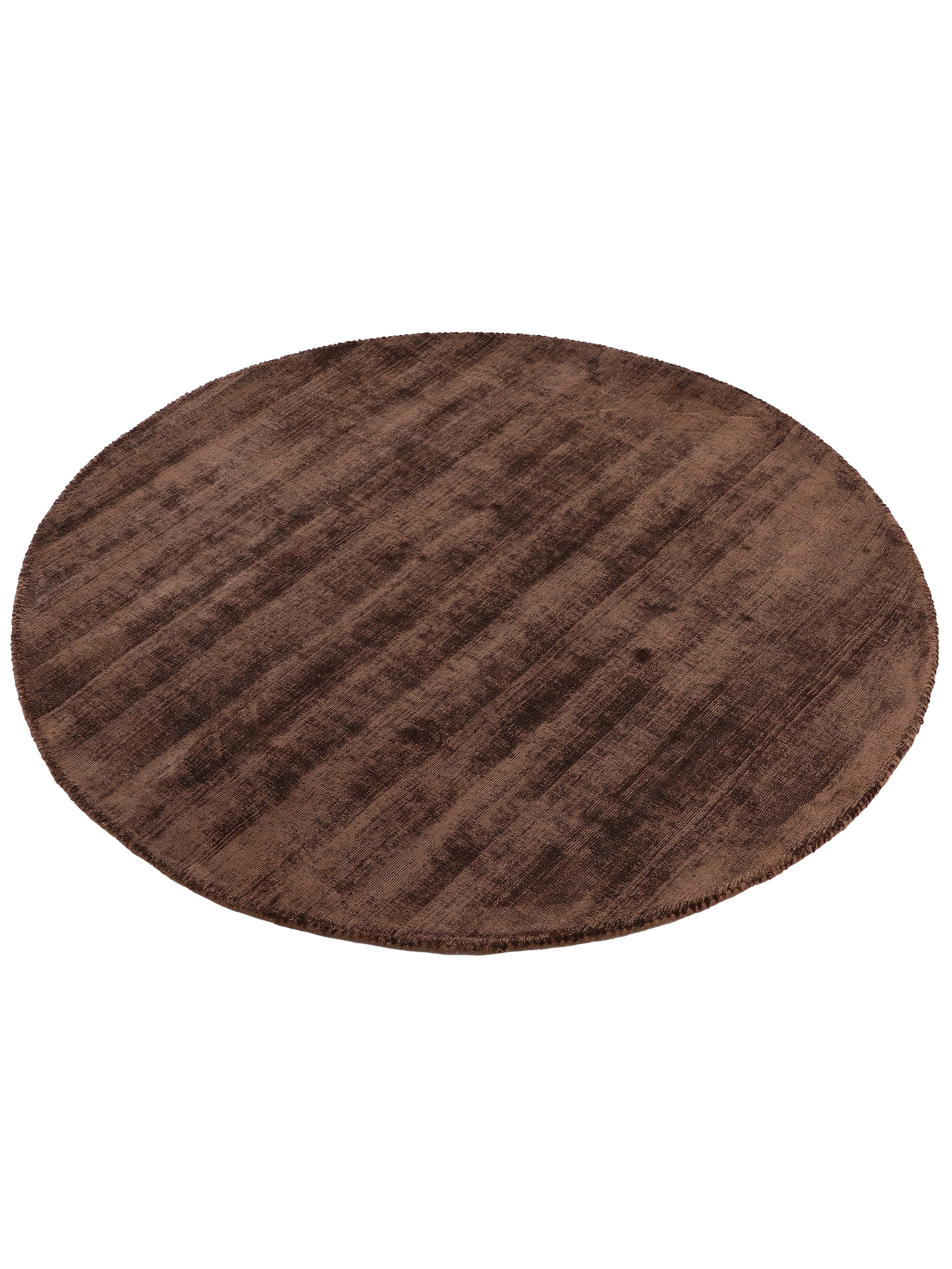 Viskoseteppich Rund Ava Dunkelbraun in dunkelbraun aus viskose