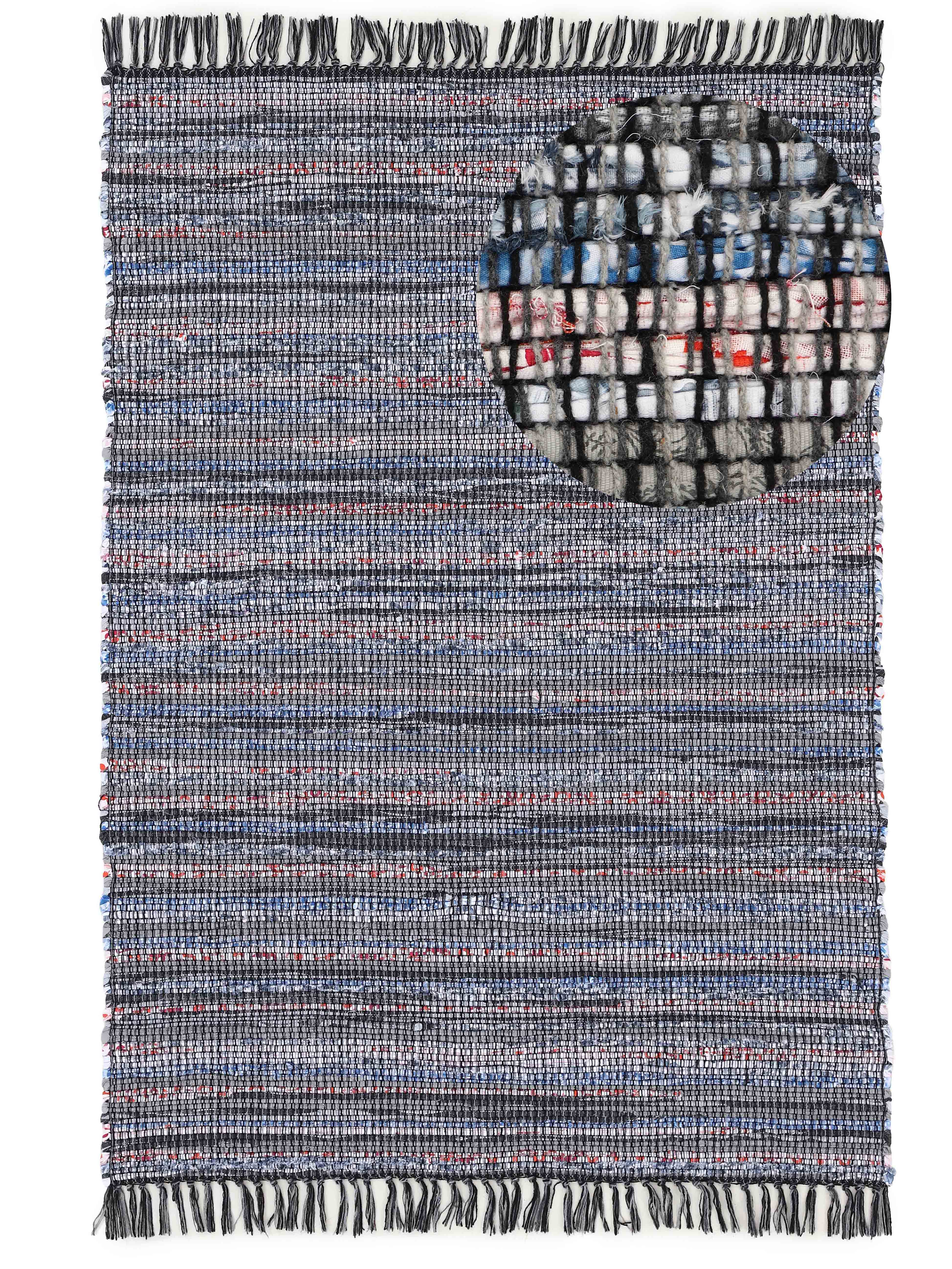 Kelim Chindi Schwarz in schwarz