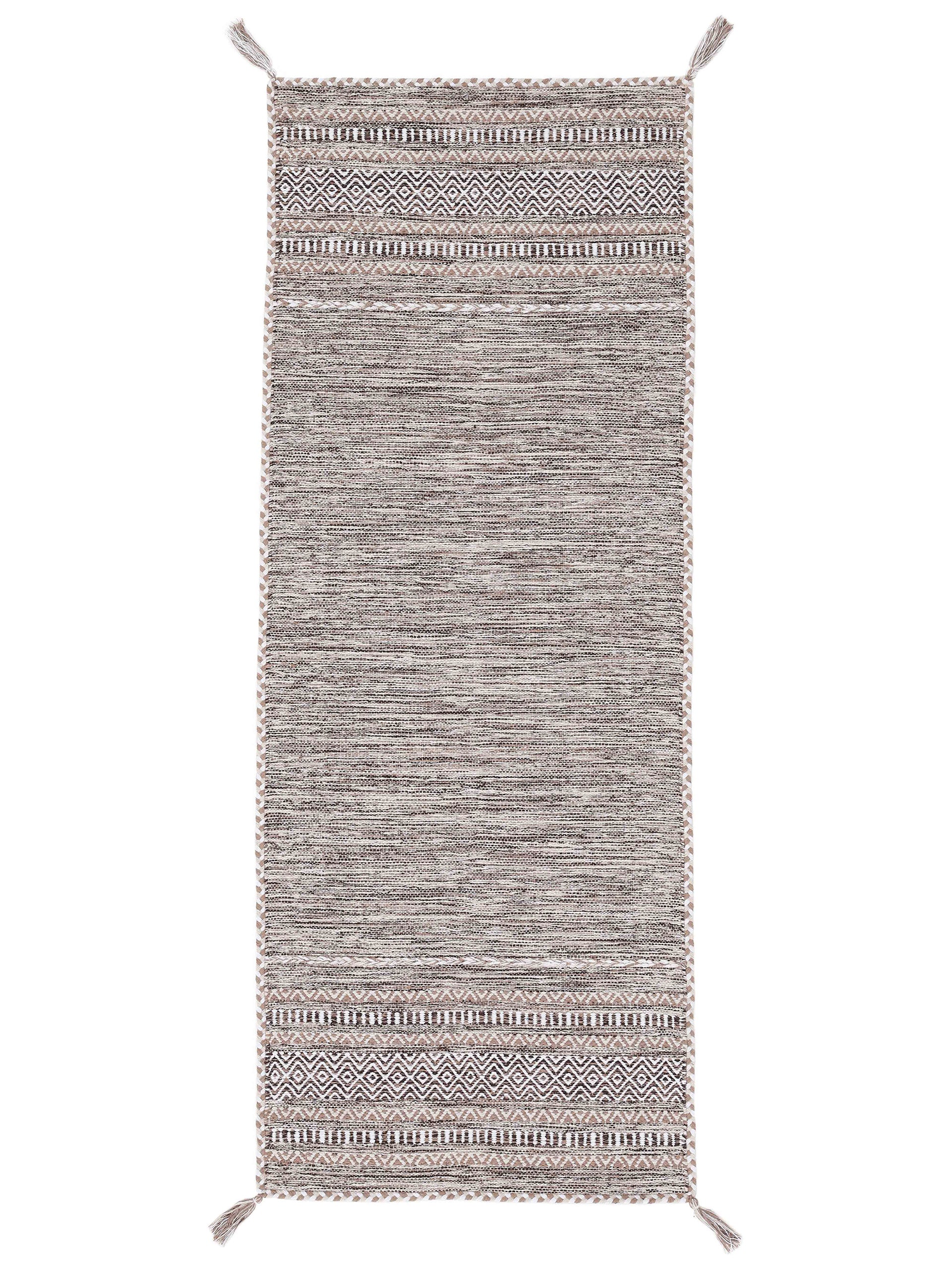 Flachgewebeteppich Kelim Azizi Läufer Beige in beige aus baumwolle