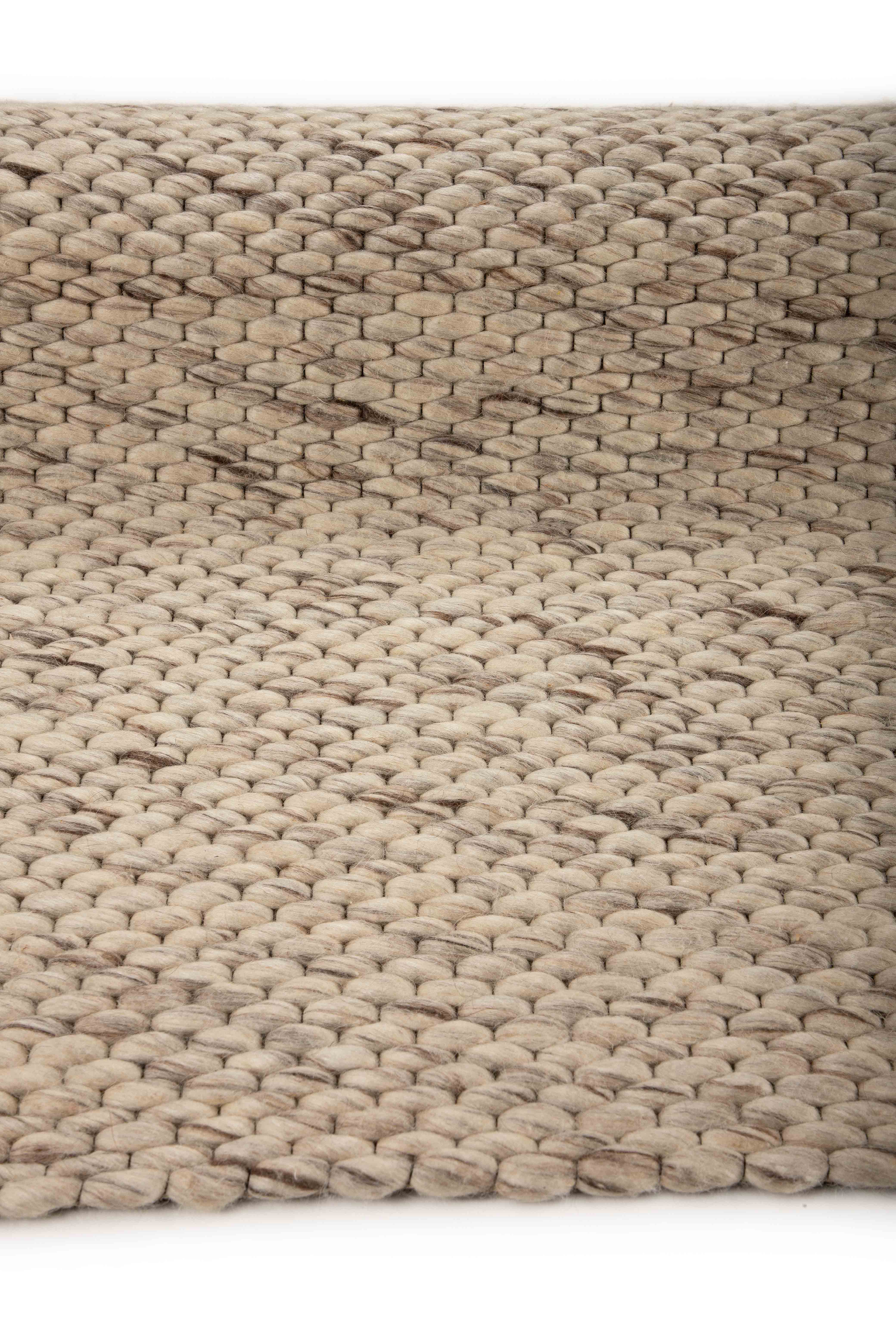 Wollteppich Sina Rund Hellgrau meliert in hellgrau-meliert aus wolle