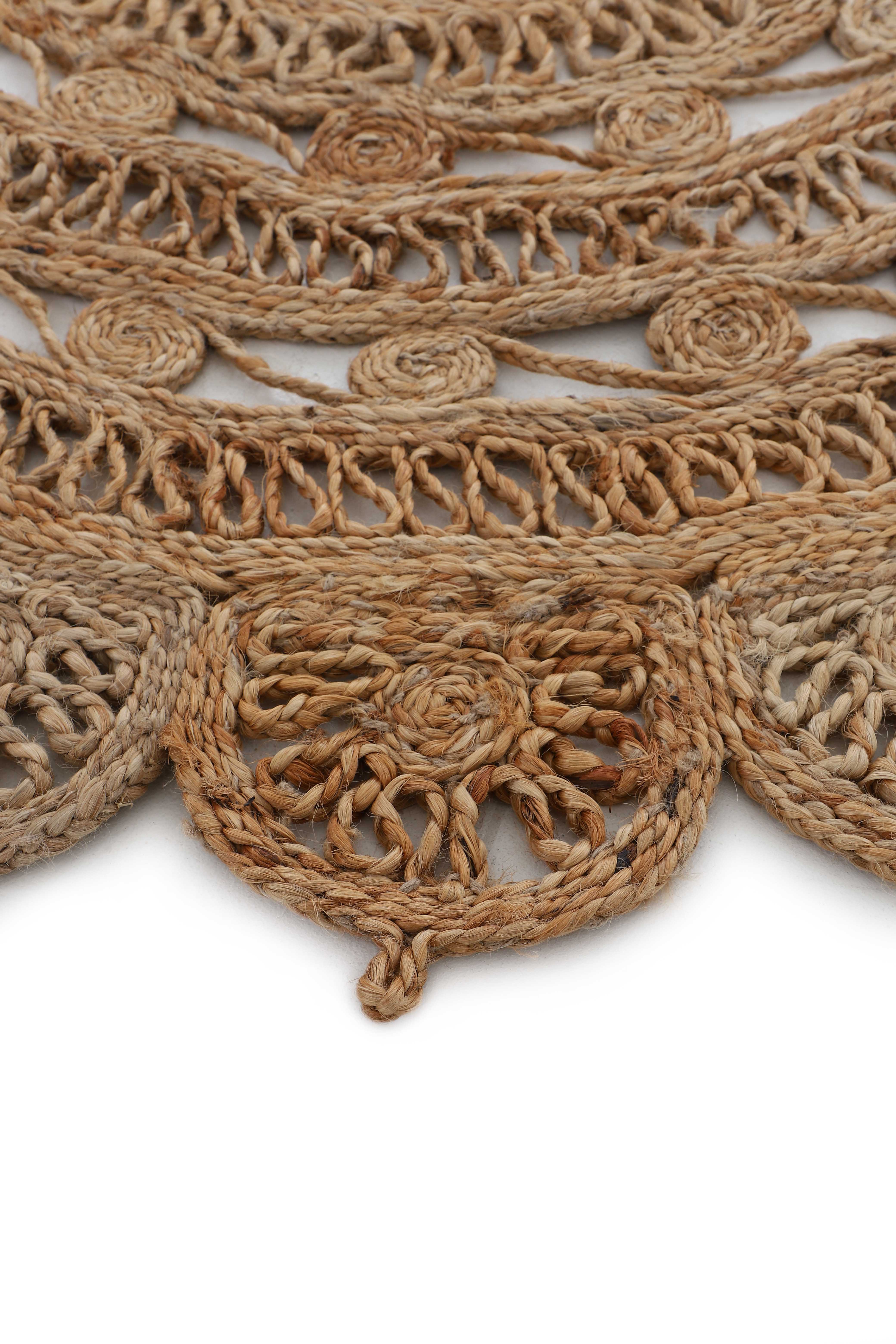 Juteteppich Cate Rund Beige aus Sisal/Jute