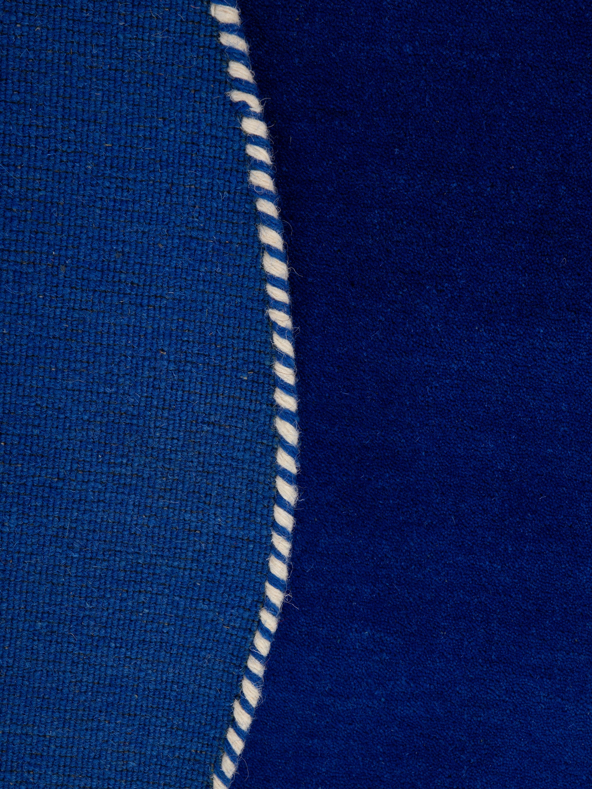 Wollteppich Gabbeh Lola Rund Blau aus Wolle