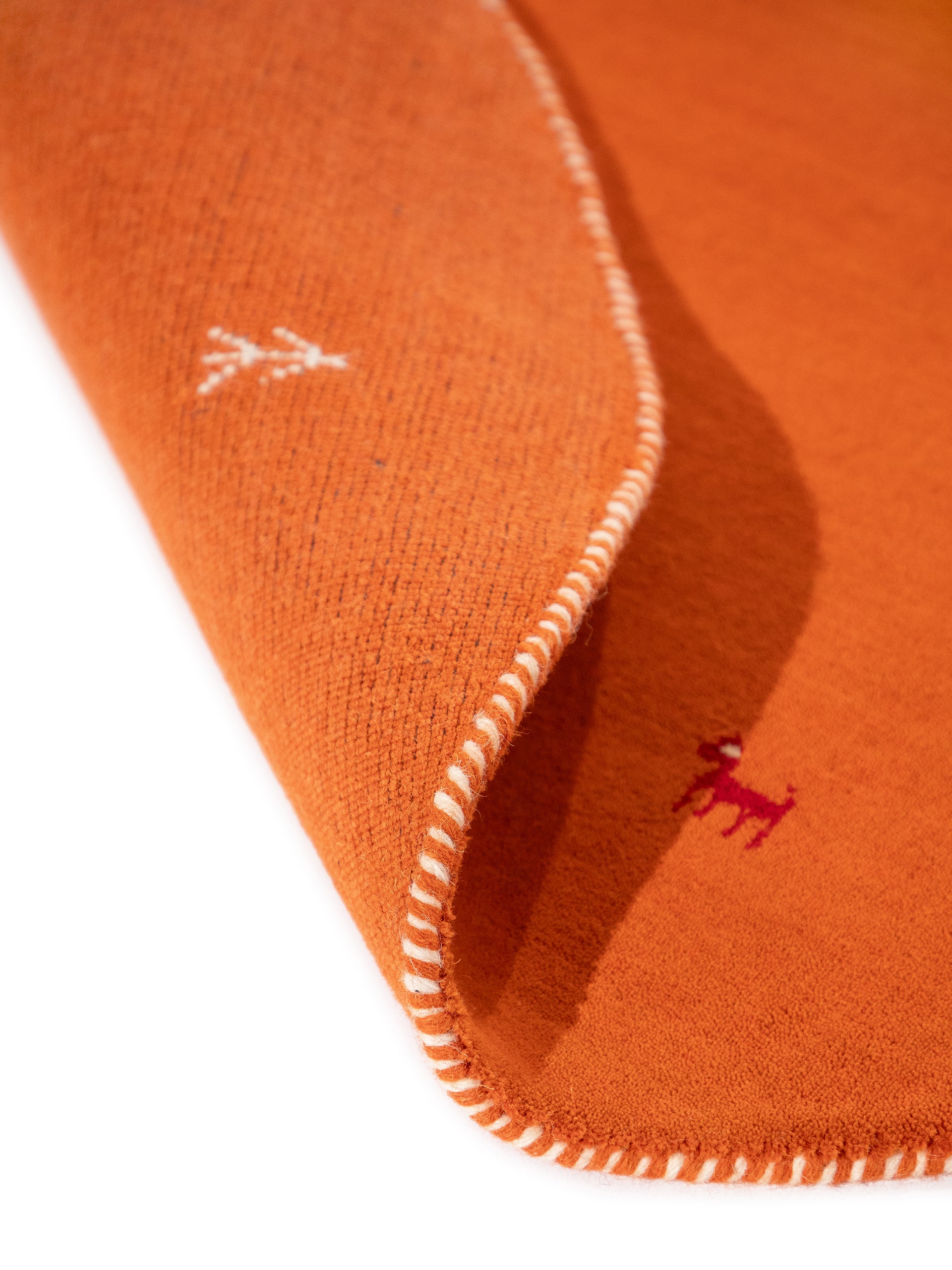 Wollteppich Gabbeh Uni Rund Orange aus Wolle