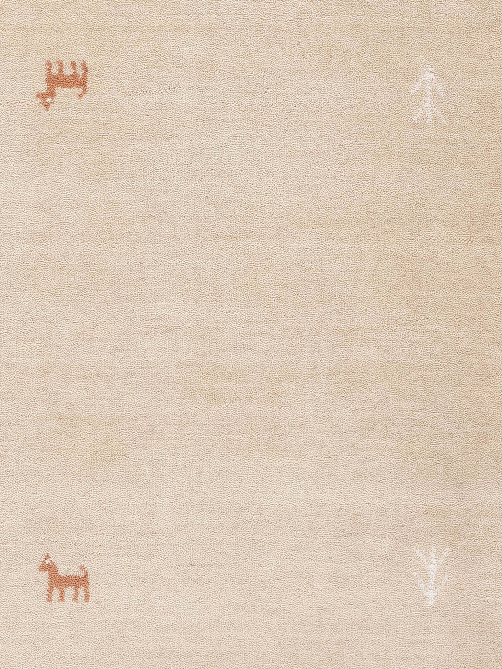 Wollteppich Gabbeh Uni Quadratisch Beige in beige aus wolle