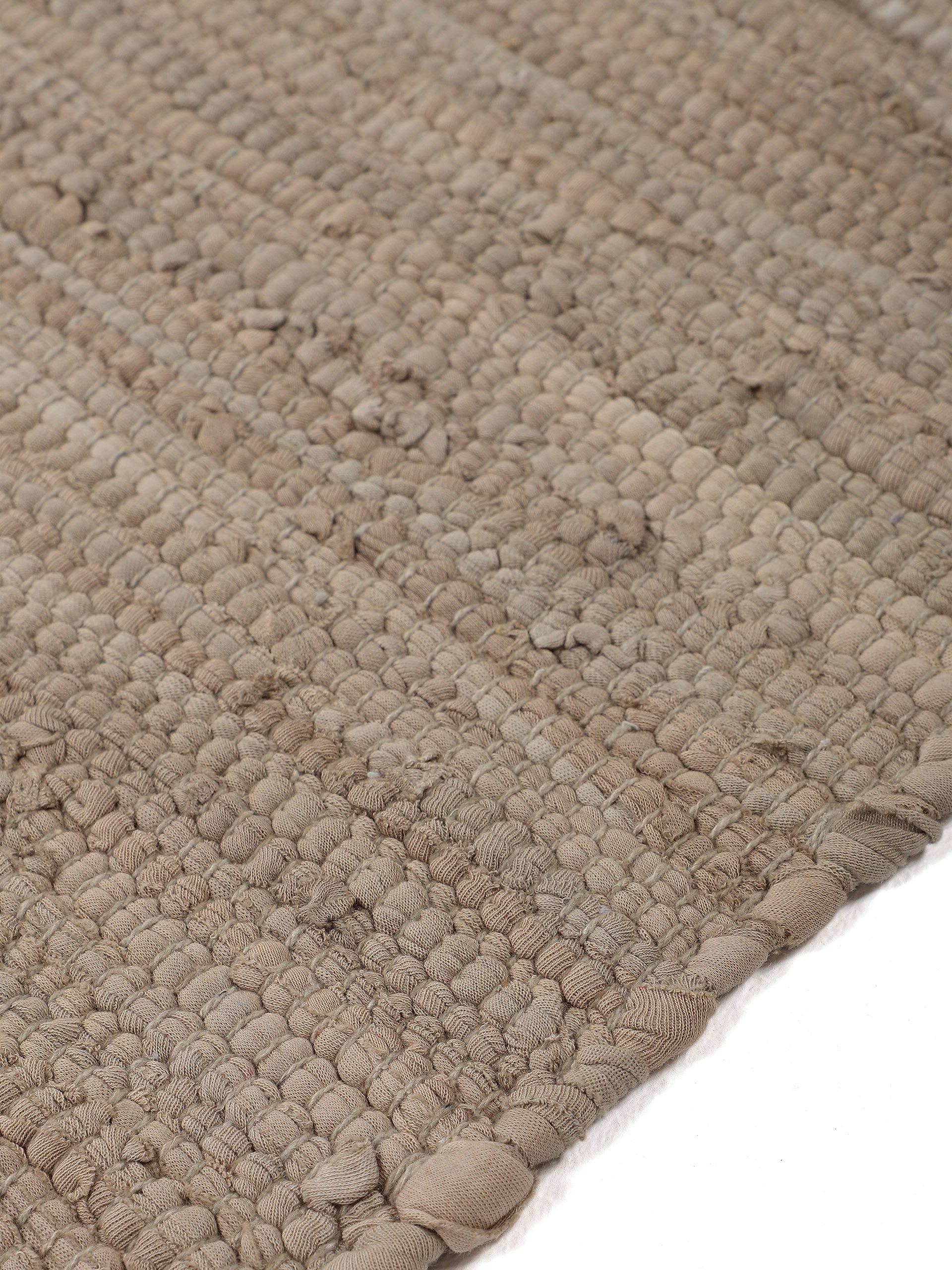 Kelim Chindi Uni Taupe in taupe aus baumwolle