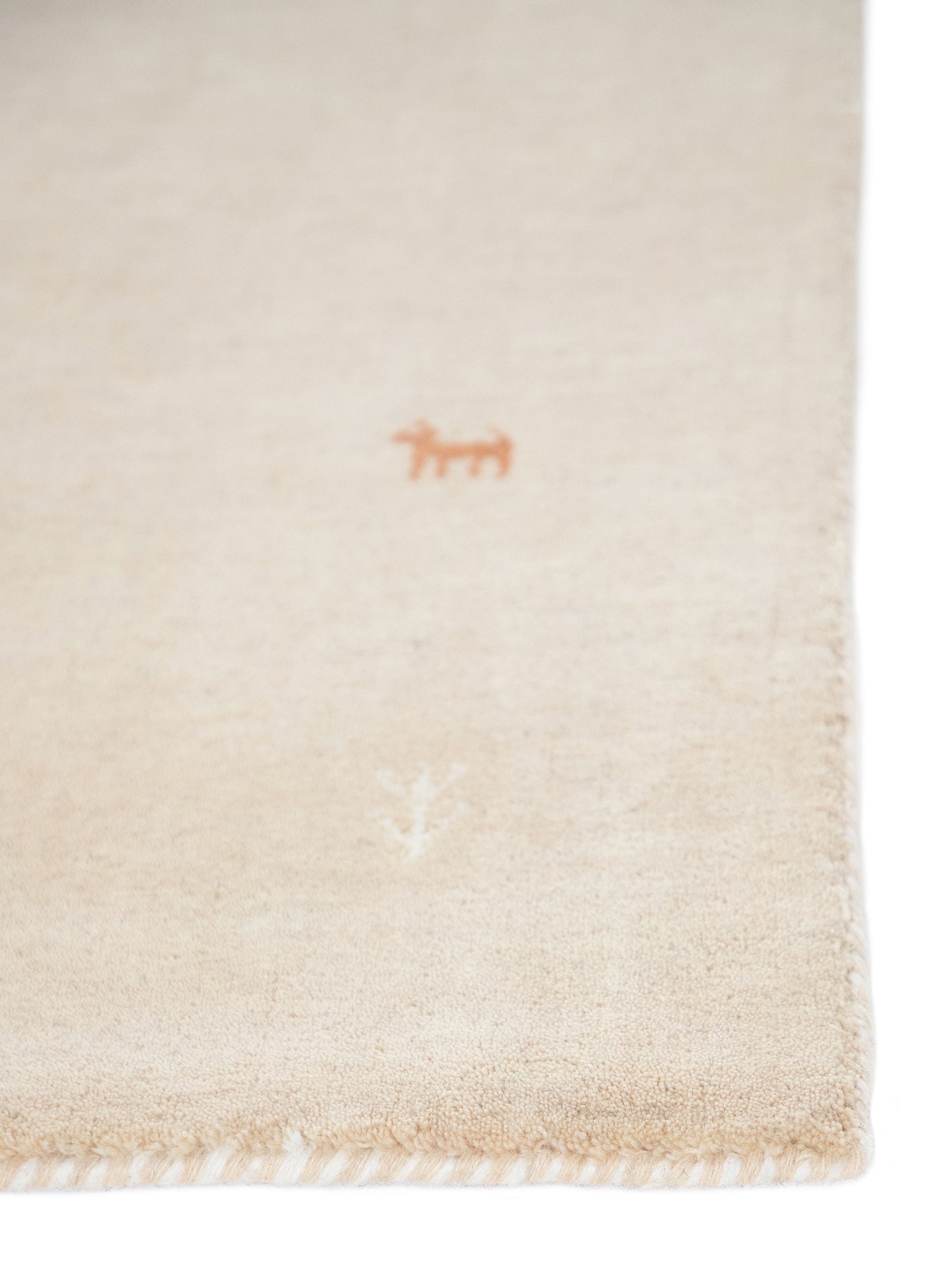 Wollteppich Gabbeh Uni Quadratisch Beige in beige aus wolle