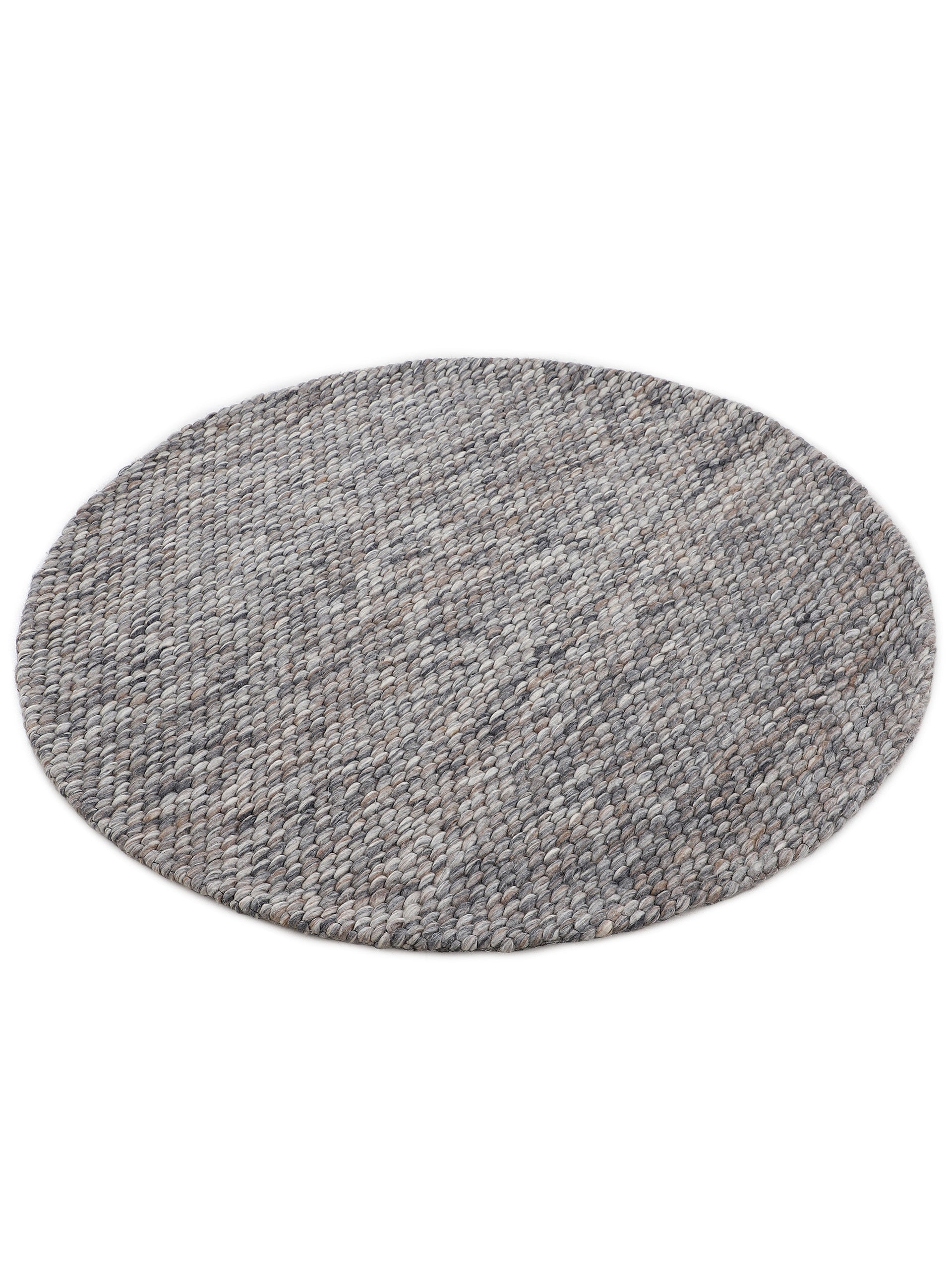 Wollteppich Sina Rund Grau meliert in grau-meliert aus wolle
