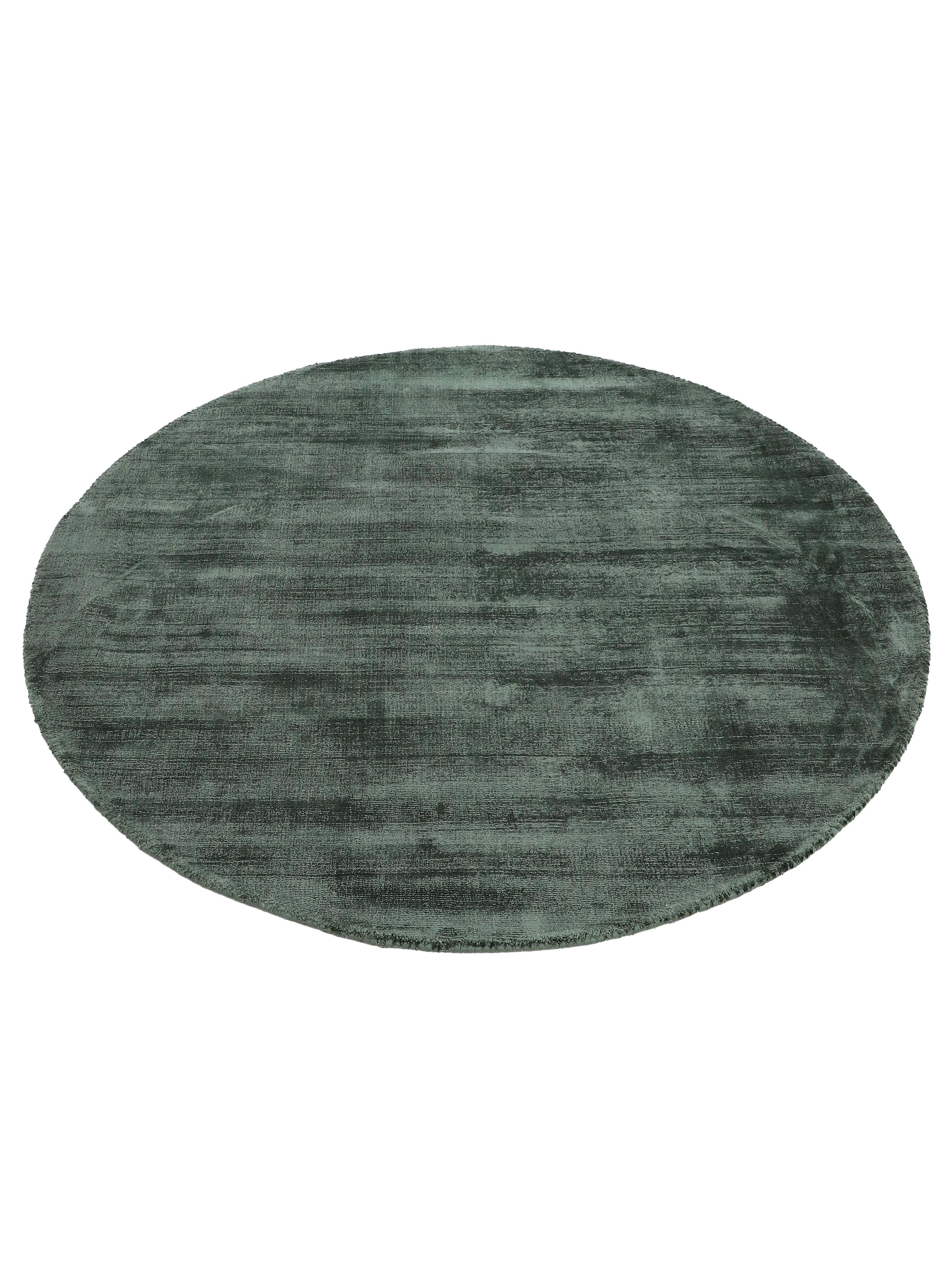 Viskoseteppich Rund Ava Dunkelgrün in dunkelgrün aus viskose