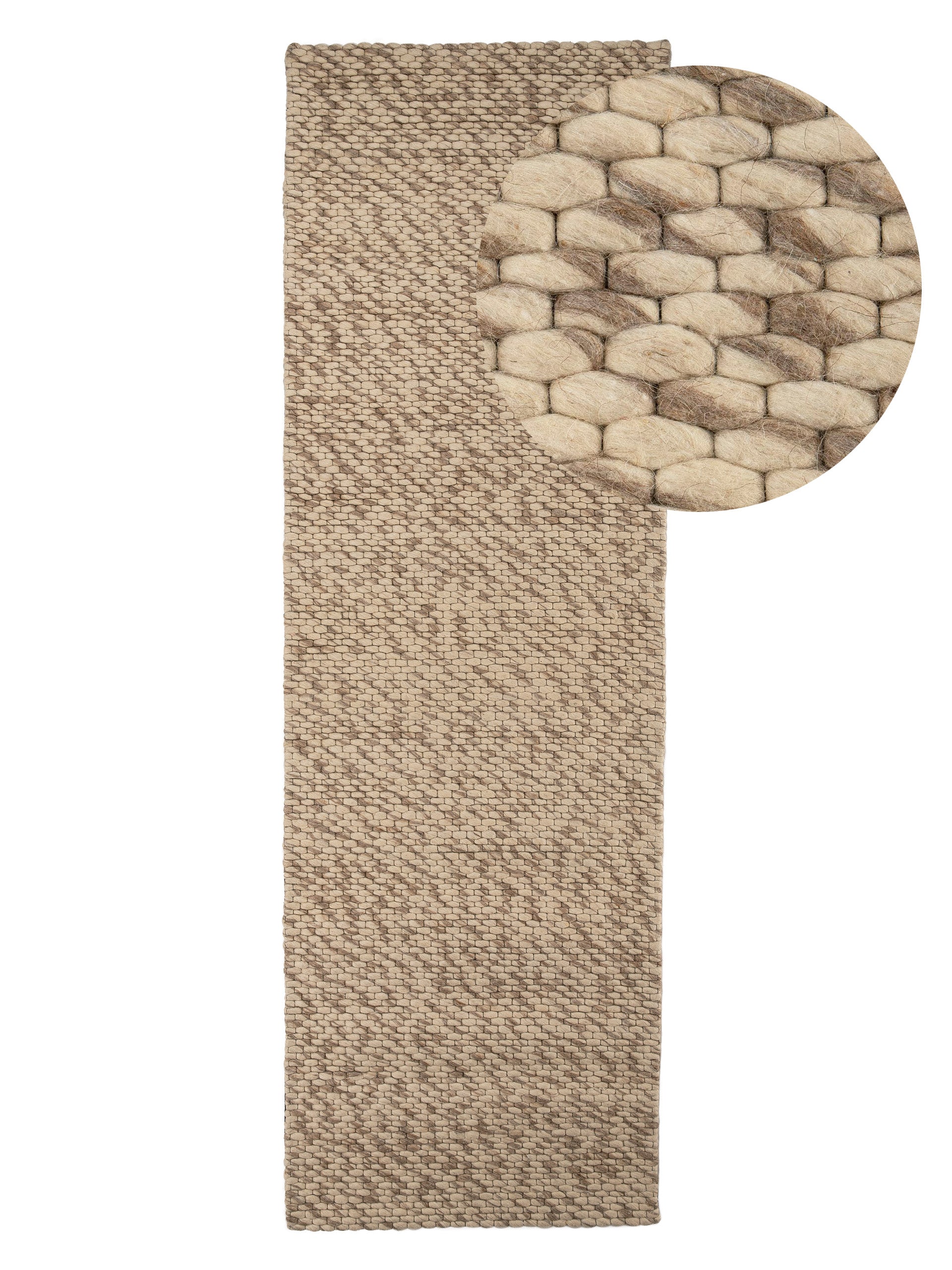 Wollteppich Sina Läufer Hellbraun meliert in hellbraun-meliert aus wolle