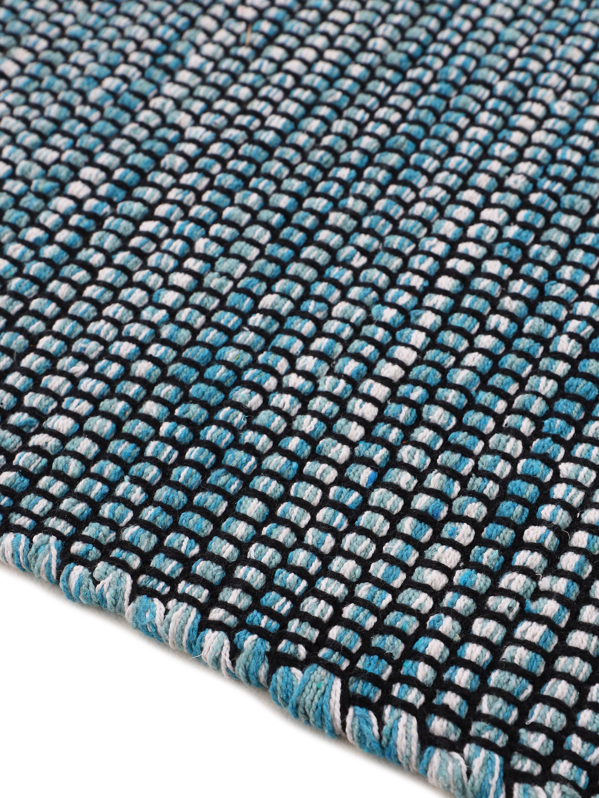 Flachgewebeteppich Kelim Mia Blau in blau aus baumwolle