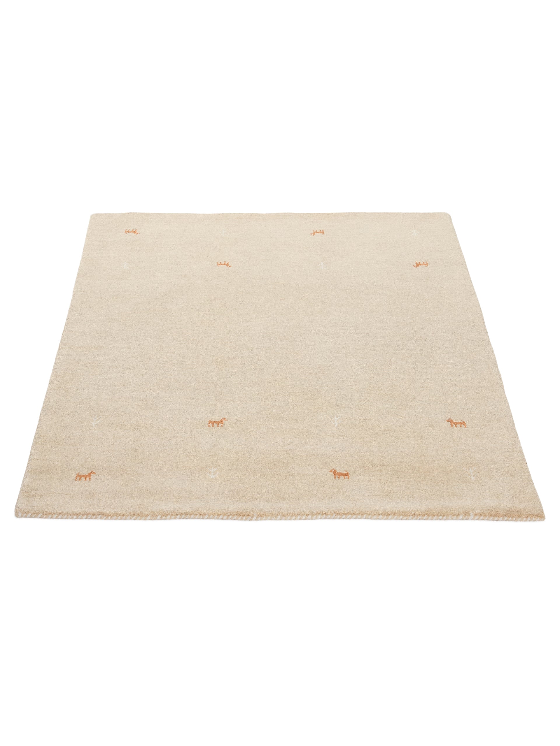 Wollteppich Gabbeh Uni Beige