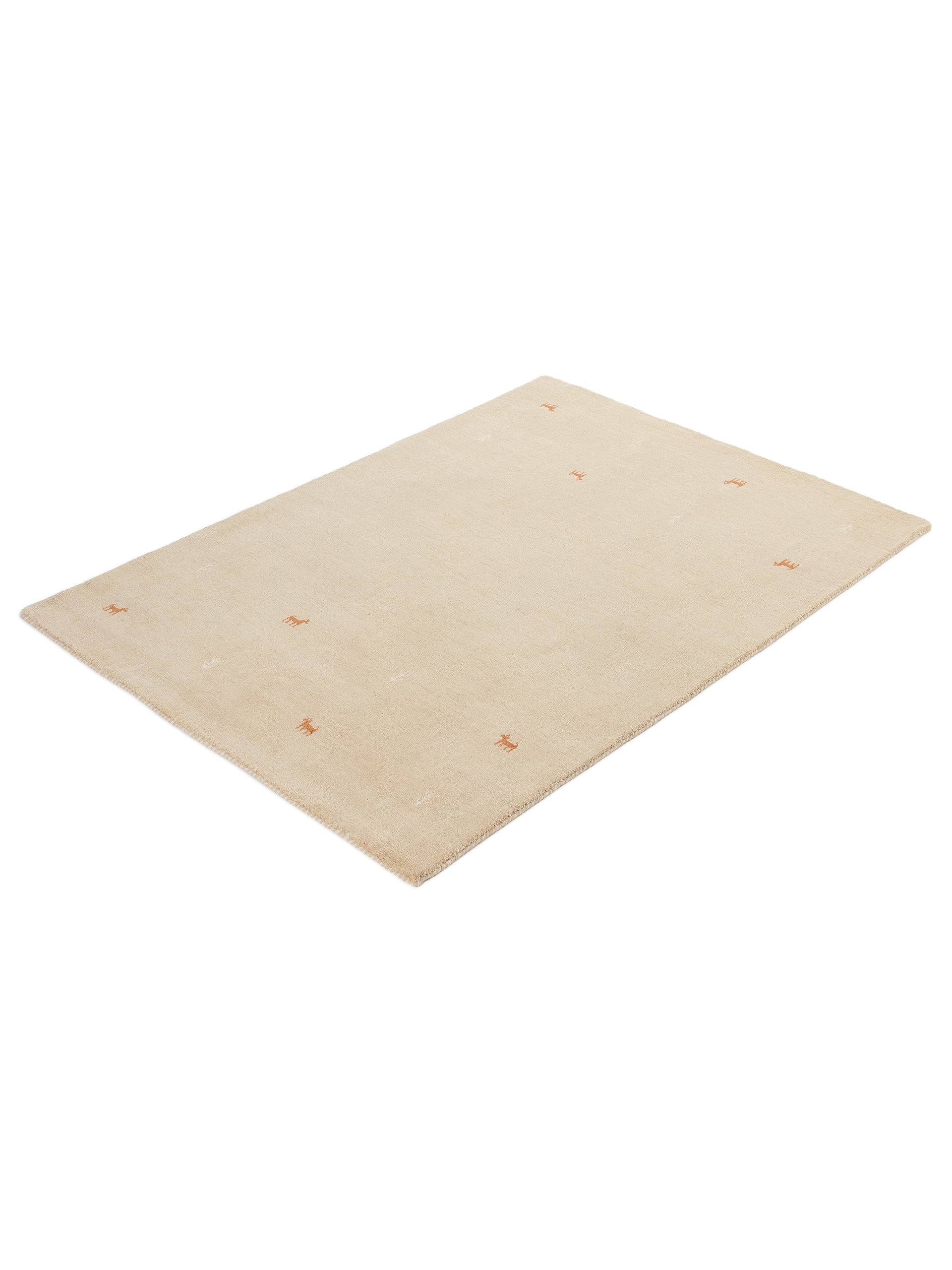 Wollteppich Gabbeh Uni Beige