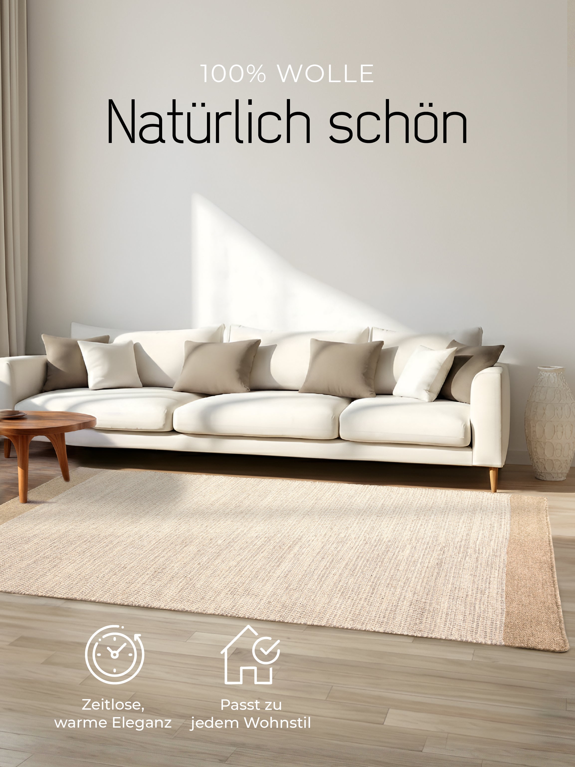Wollteppich Lui Taupe