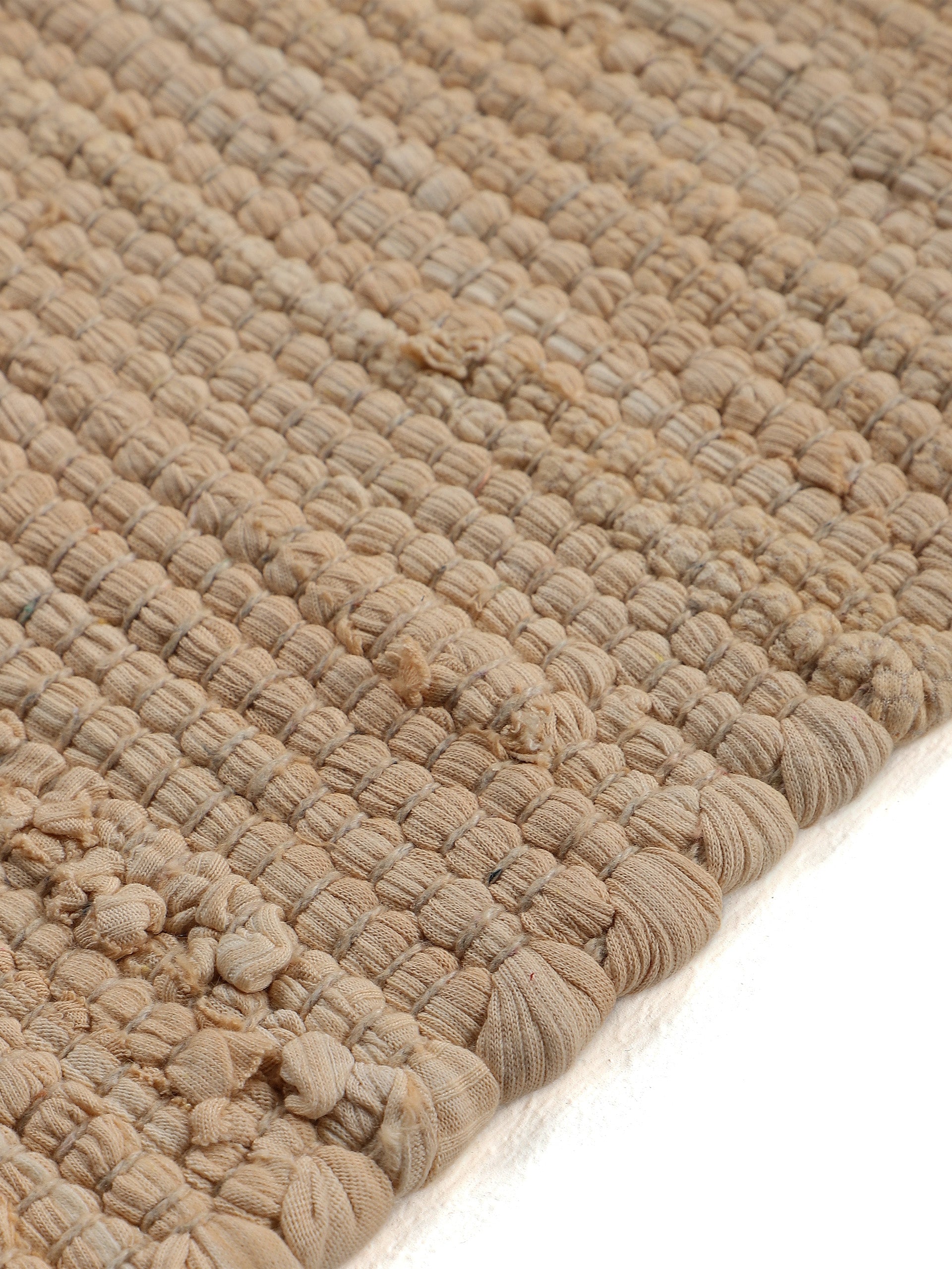 Kelim Chindi Uni Läufer Beige in beige aus baumwolle