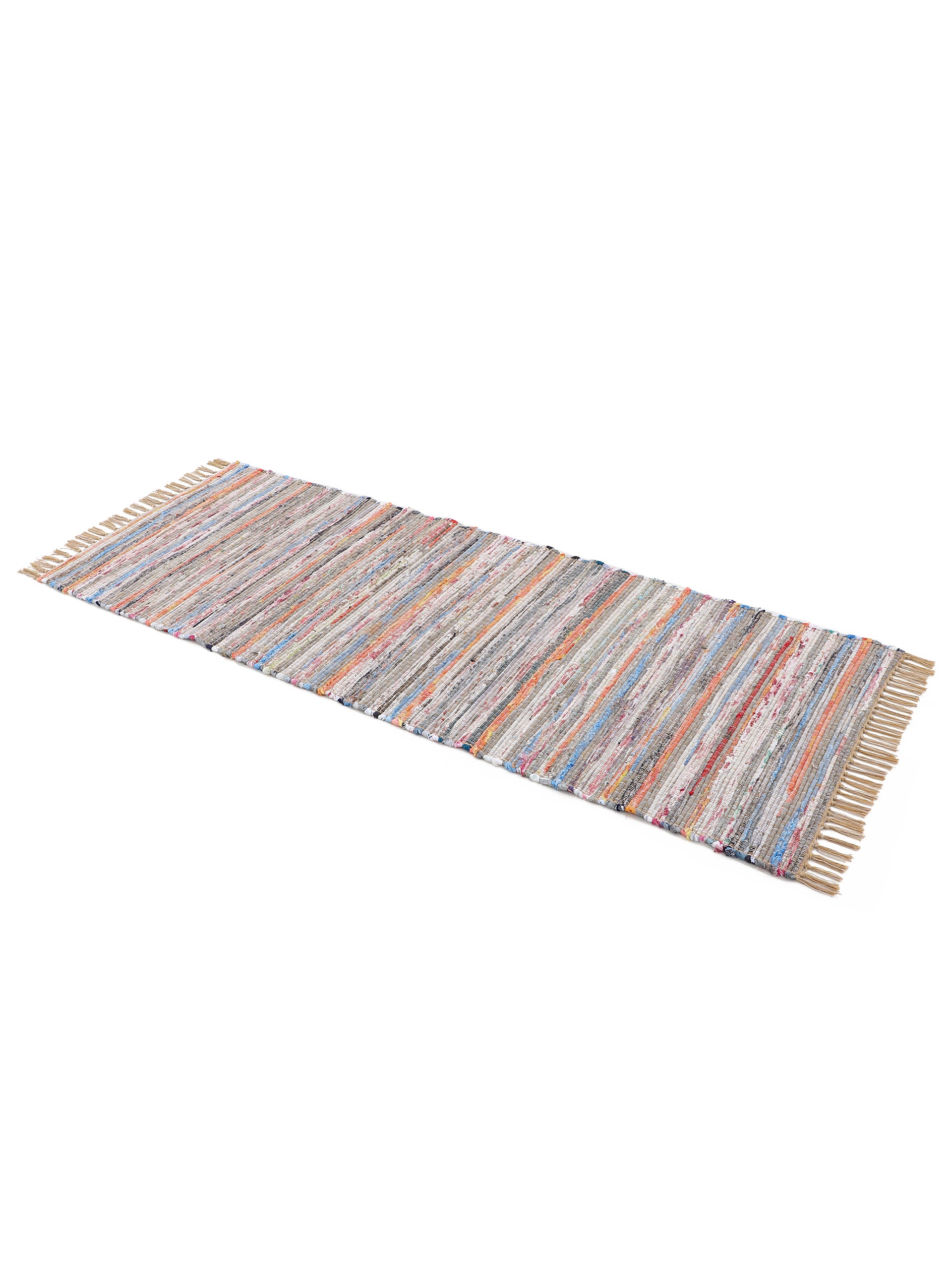 Kelim Chindi Läufer Taupe in taupe