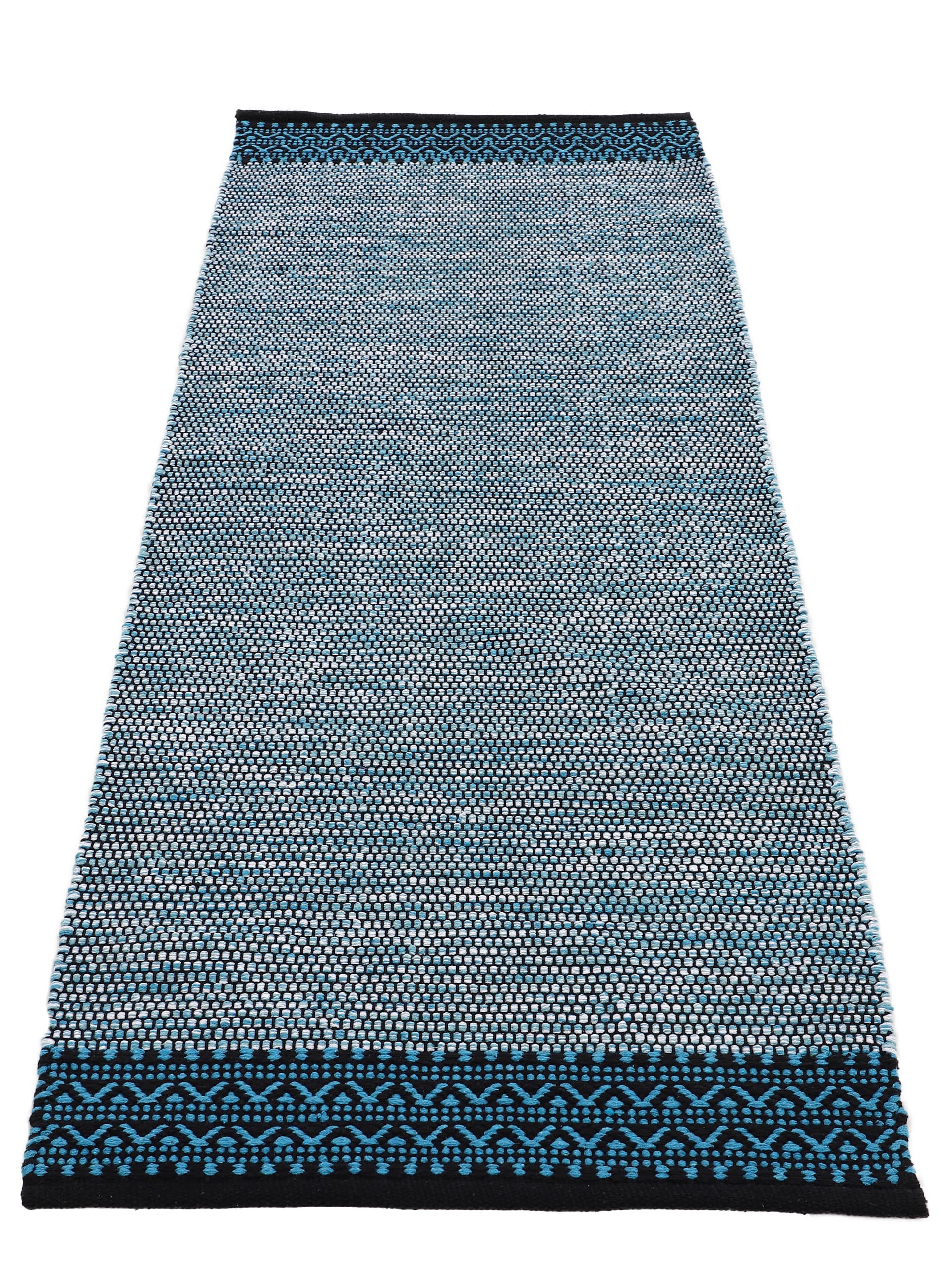 Flachgewebeteppich Kelim Mia Läufer Blau in blau aus baumwolle