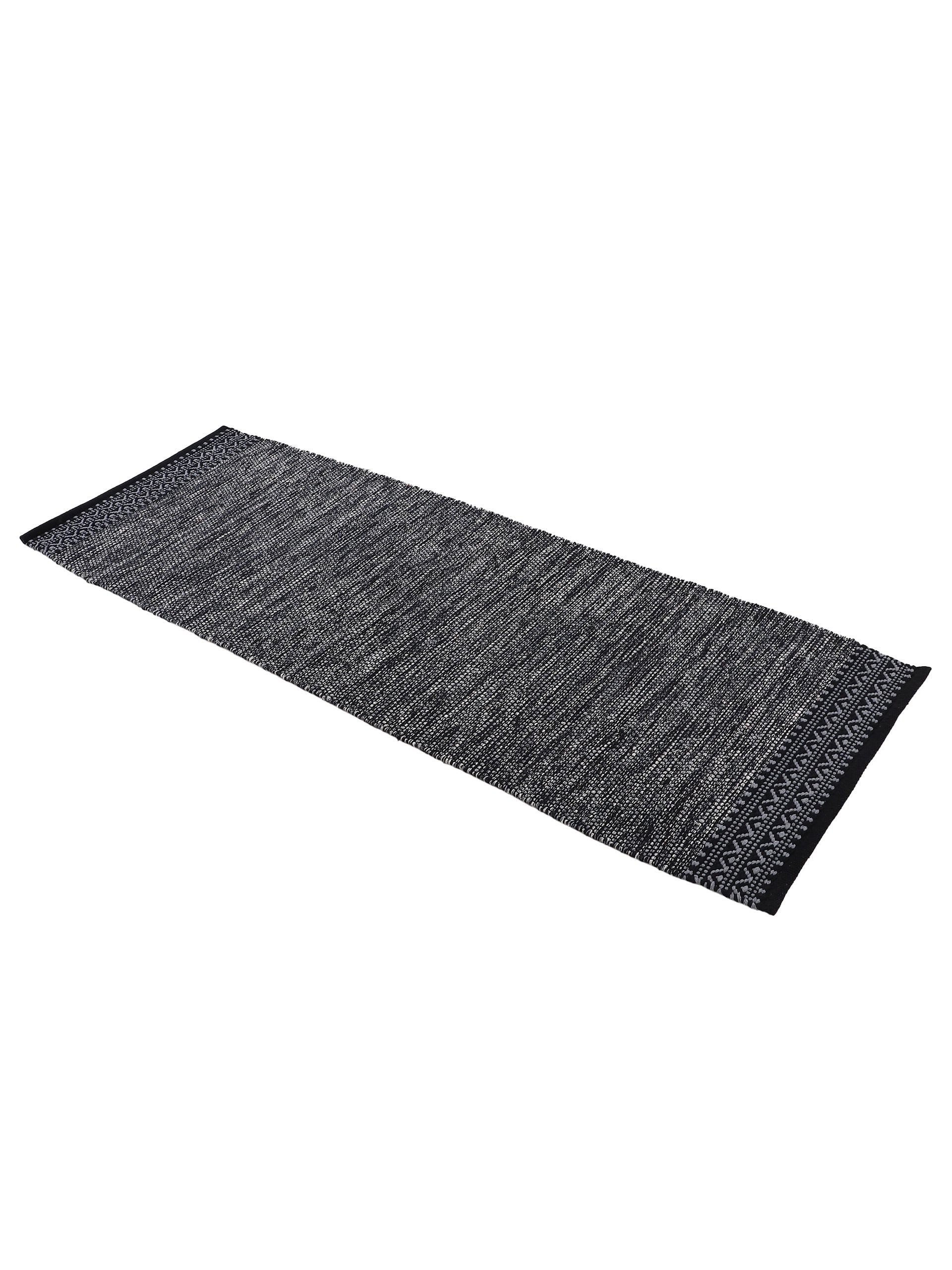 Flachgewebeteppich Kelim Mia Läufer Schwarz in schwarz aus baumwolle