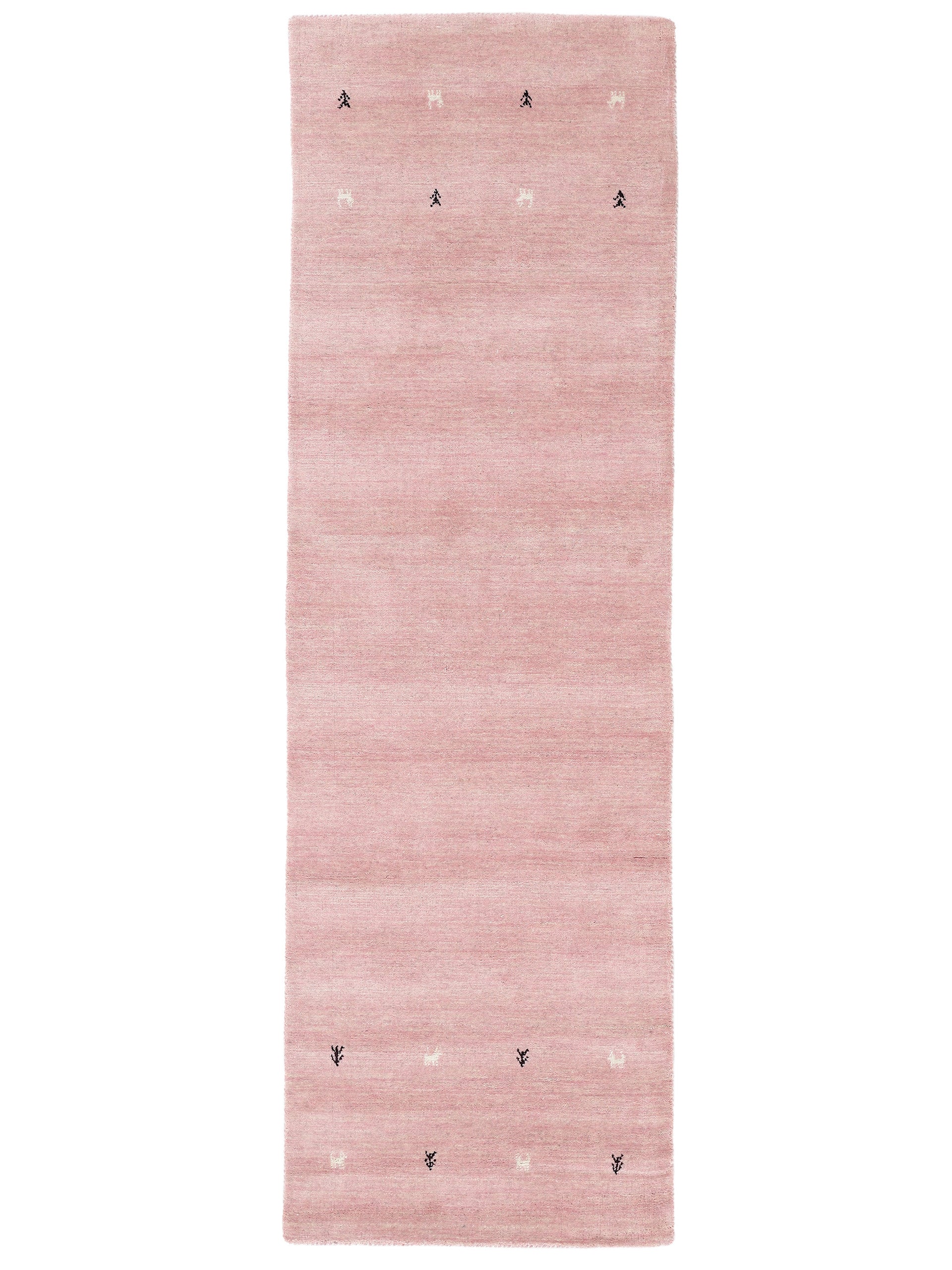 Wollteppich Gabbeh Uni Läufer Rosa in rosa aus wolle