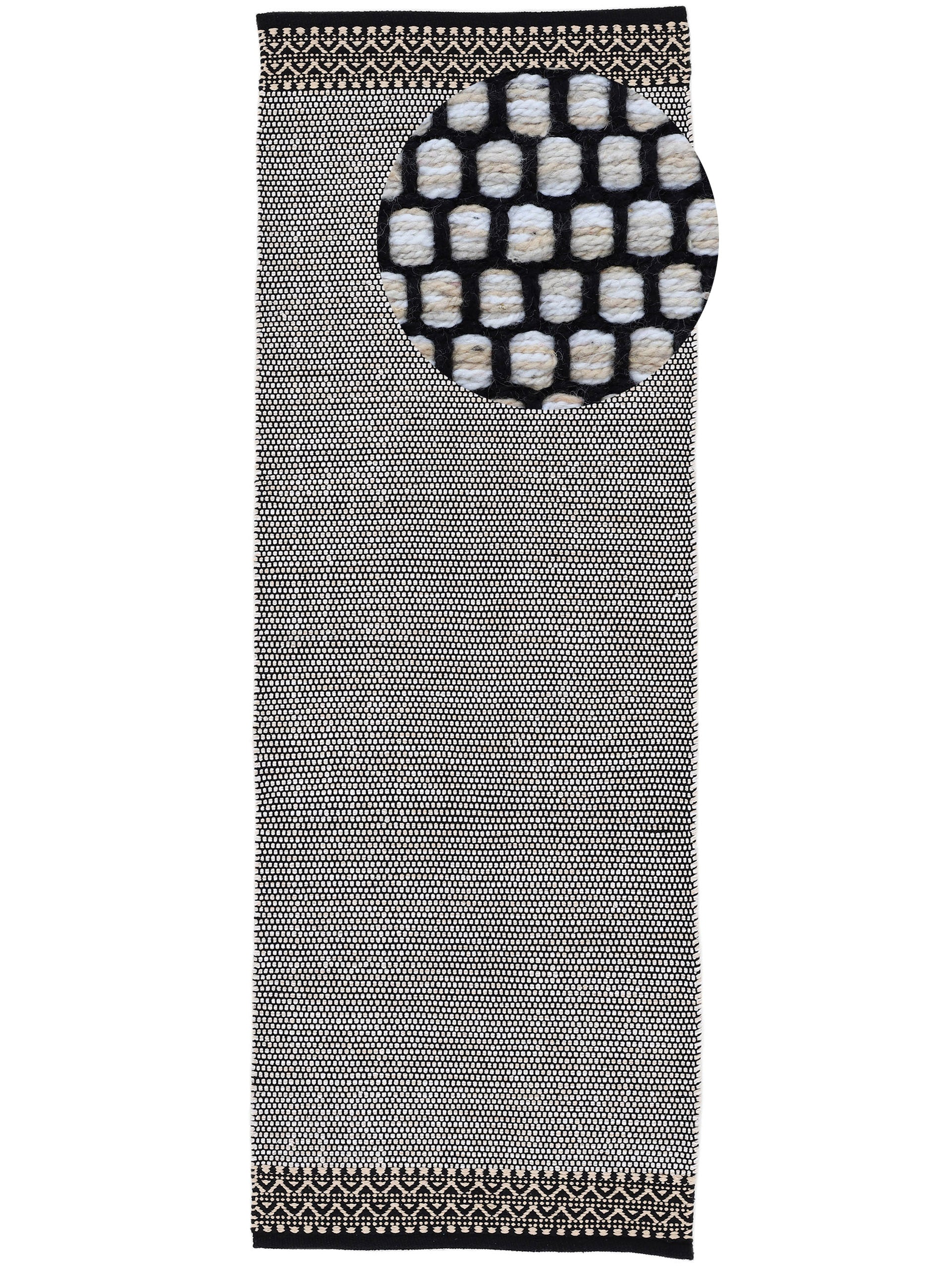 Flachgewebeteppich Kelim Mia Läufer Beige in beige aus baumwolle