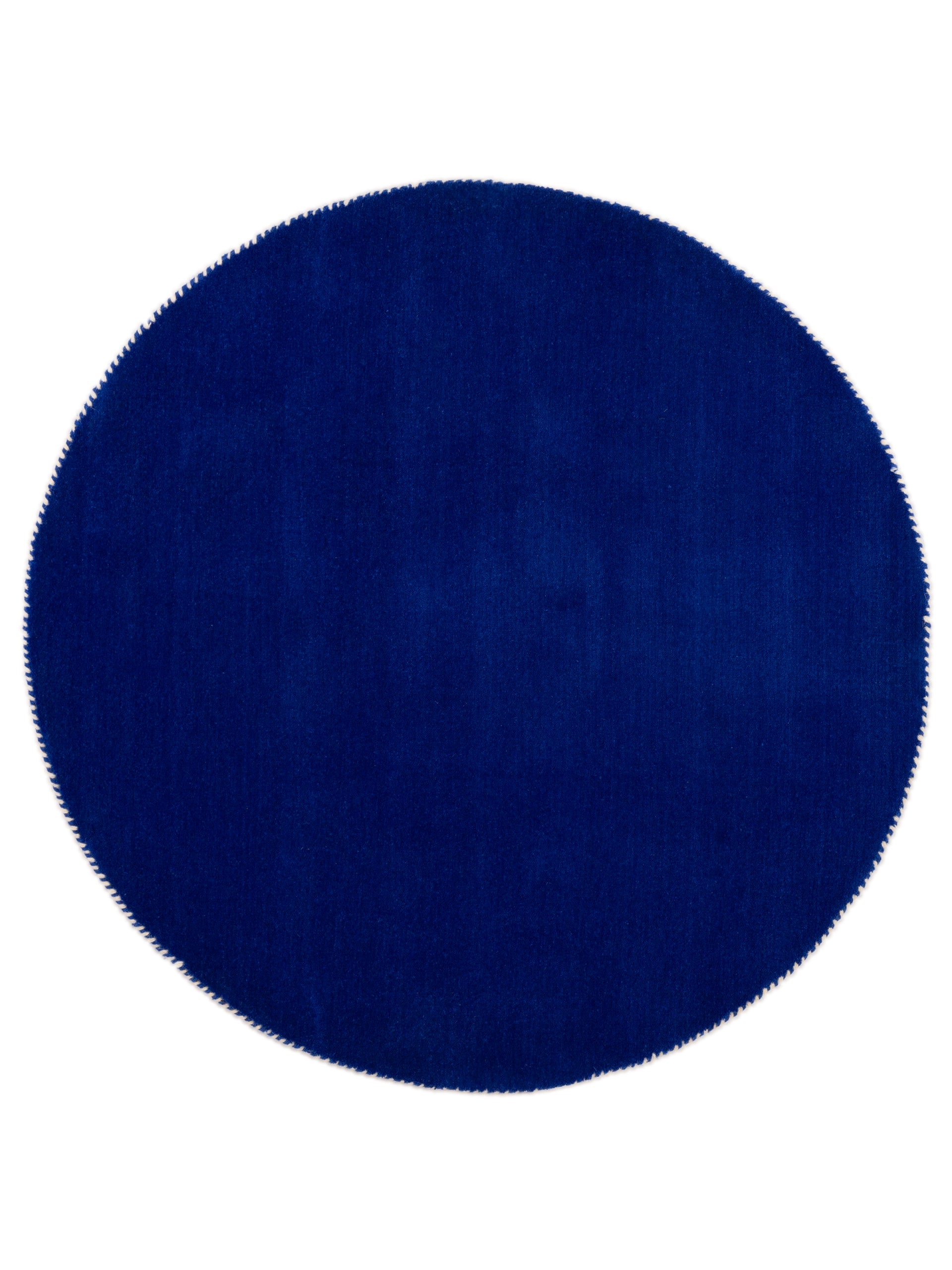 Wollteppich Gabbeh Lola Rund Blau aus Wolle
