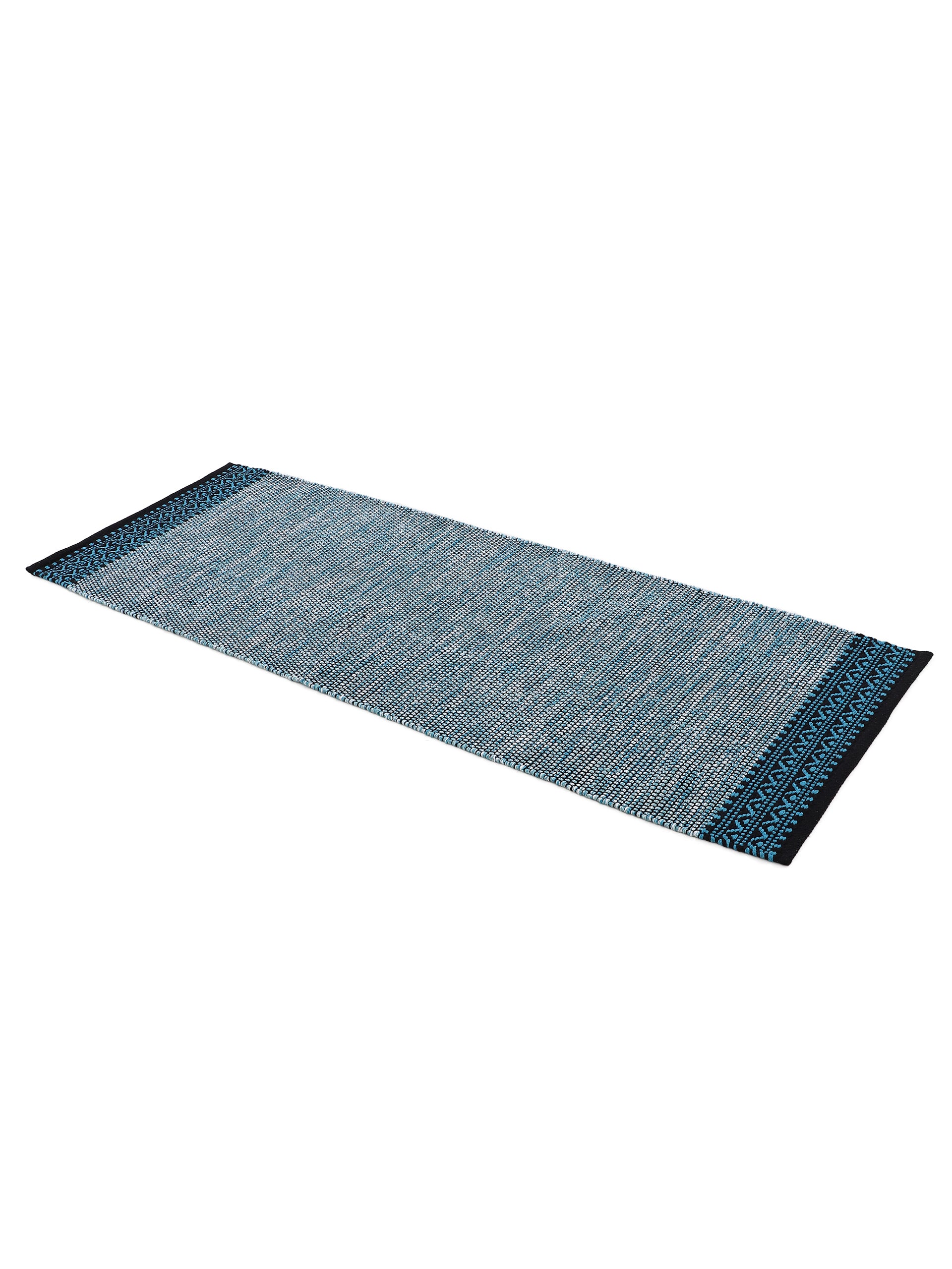 Flachgewebeteppich Kelim Mia Läufer Blau in blau aus baumwolle
