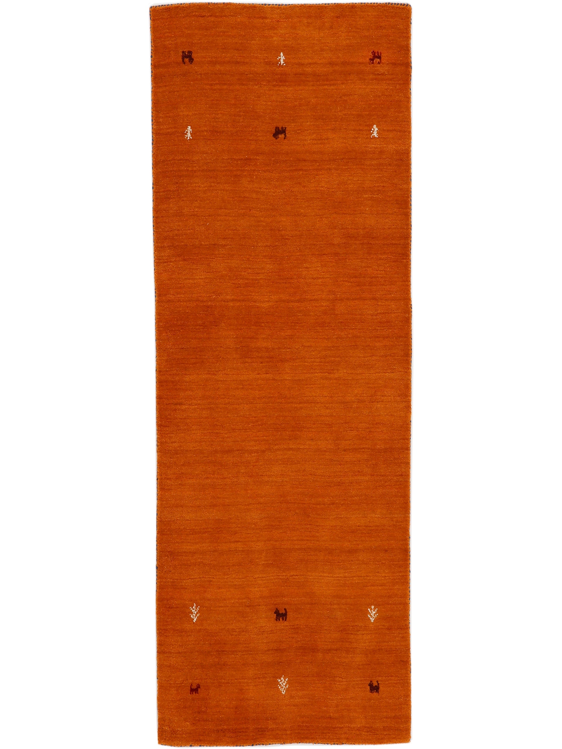 Wollteppich Gabbeh Uni Läufer Orange in orange aus wolle