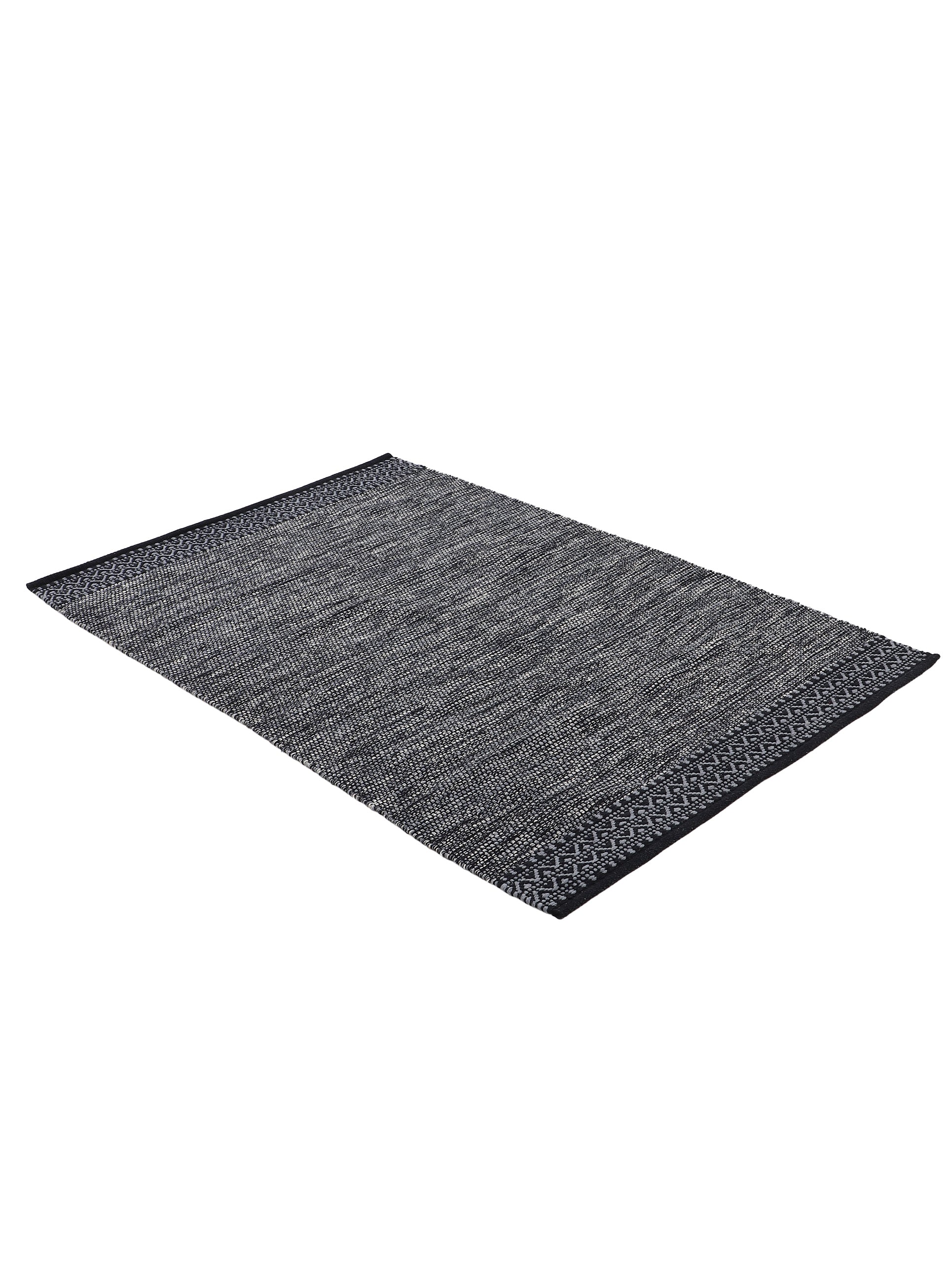 Flachgewebeteppich Kelim Mia Schwarz in schwarz aus baumwolle