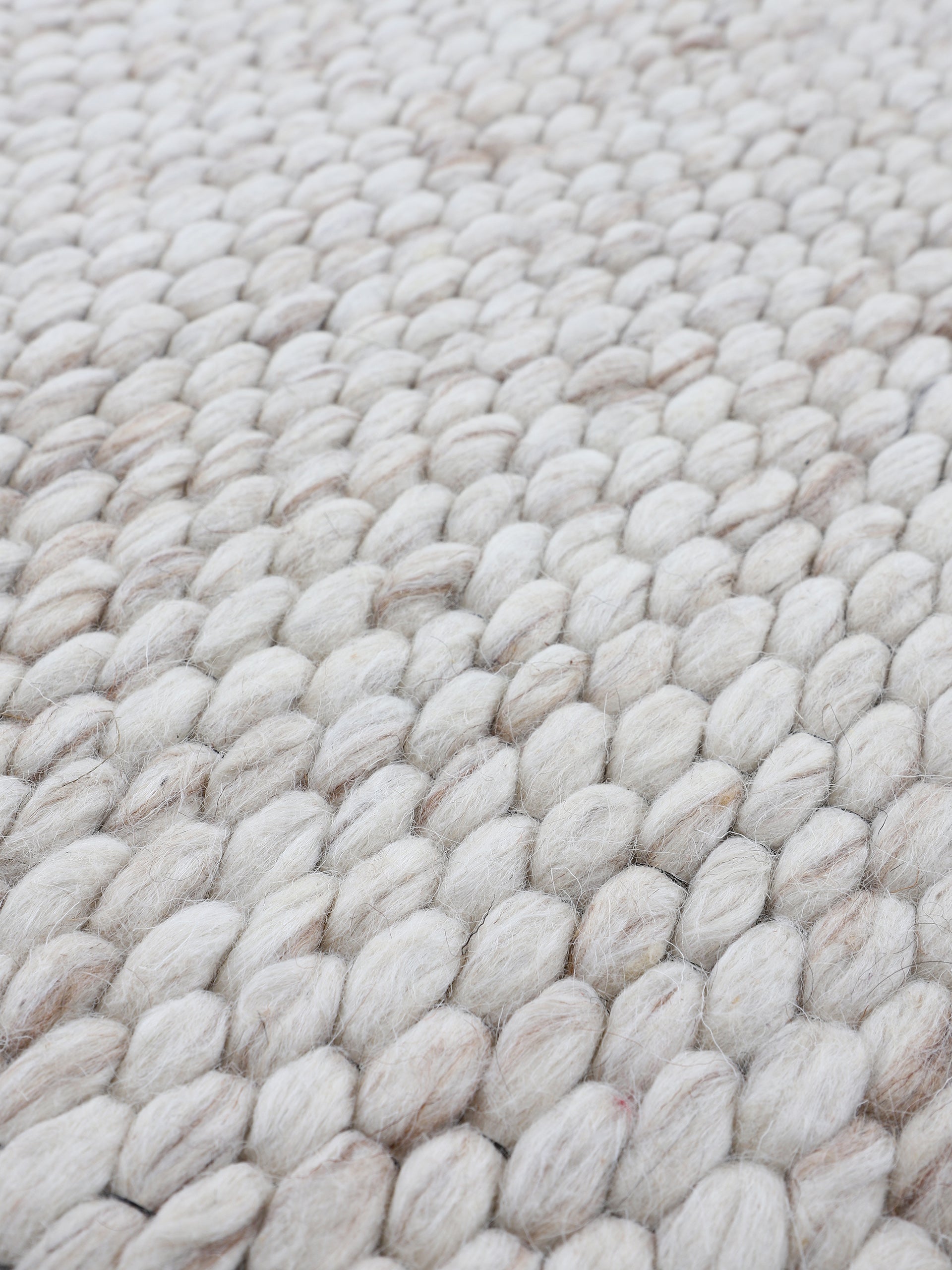 Wollteppich Sina Rund Beige meliert in beige-meliert aus wolle