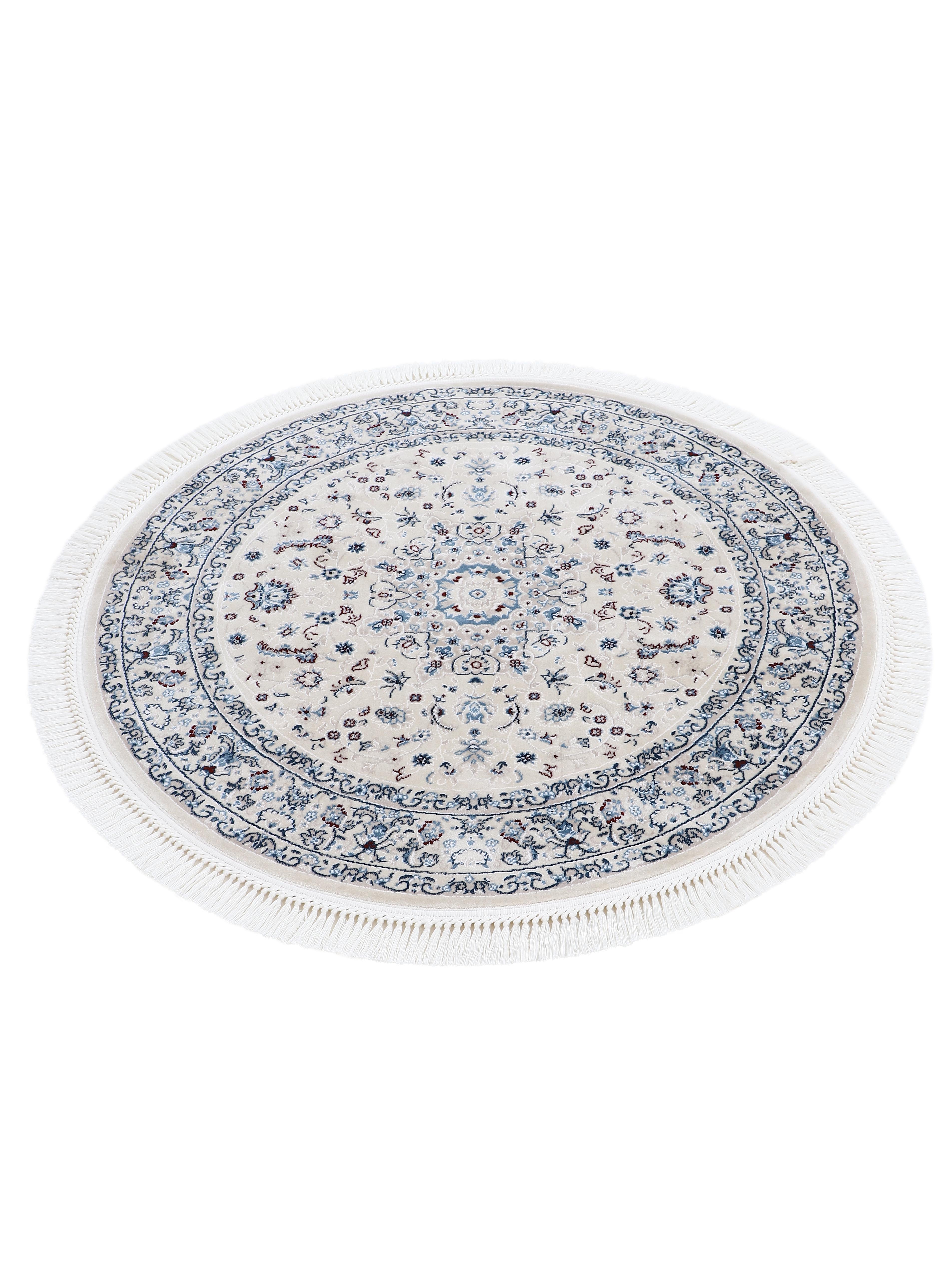 Teppich Nain Diane Rund Creme in creme aus kunstfaser