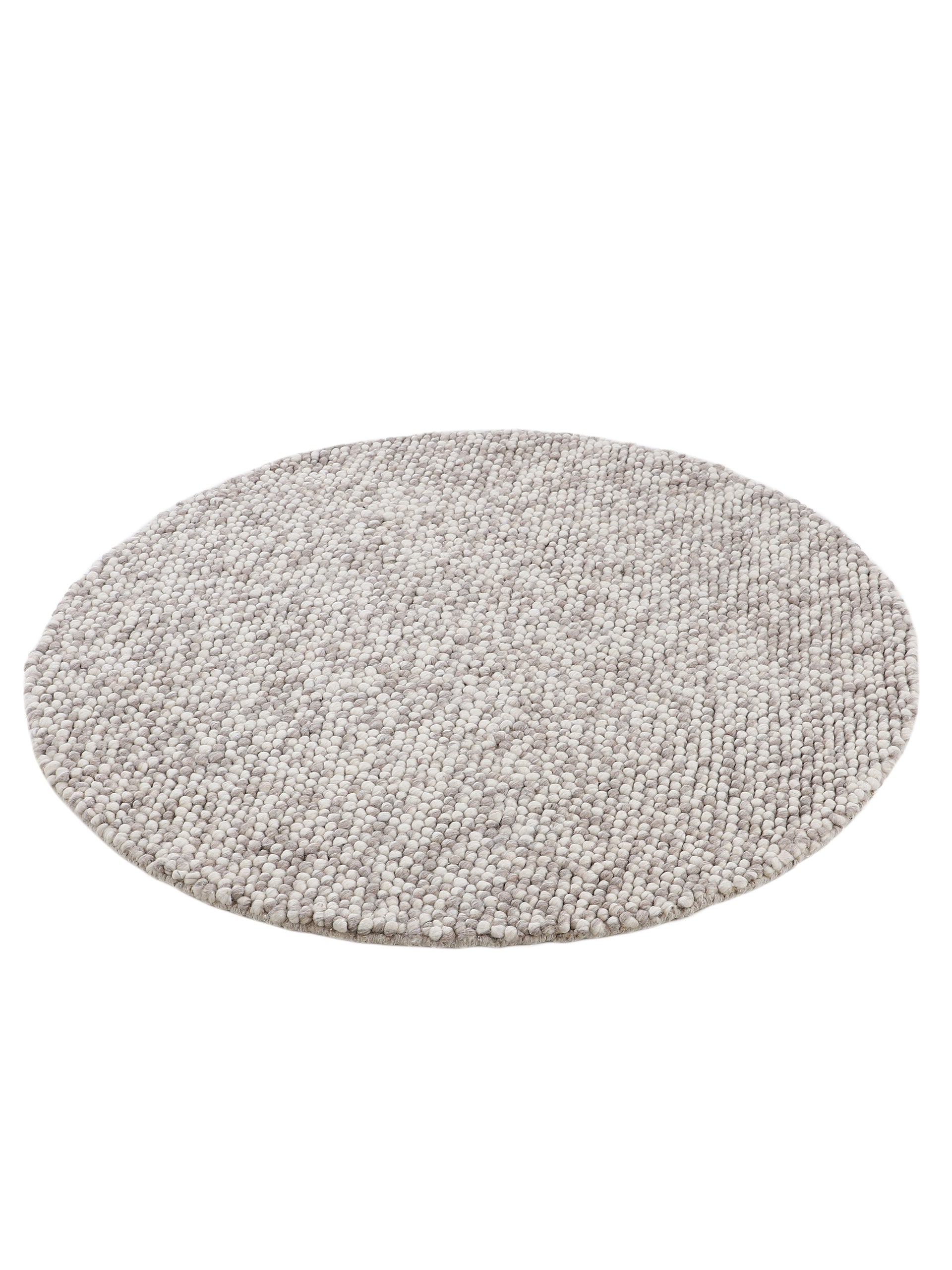 Wollteppich Calo Rund Beige in beige aus wolle