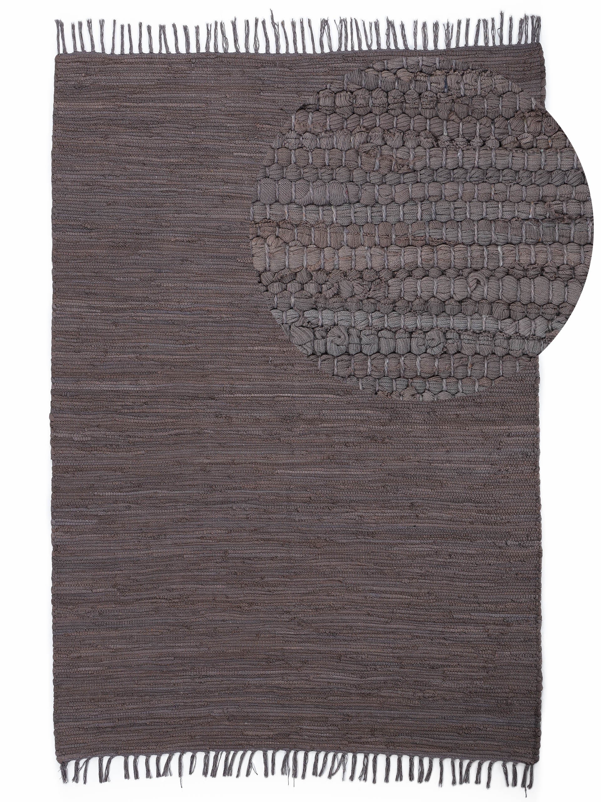 Kelim Chindi Uni Mauve in mauve aus baumwolle