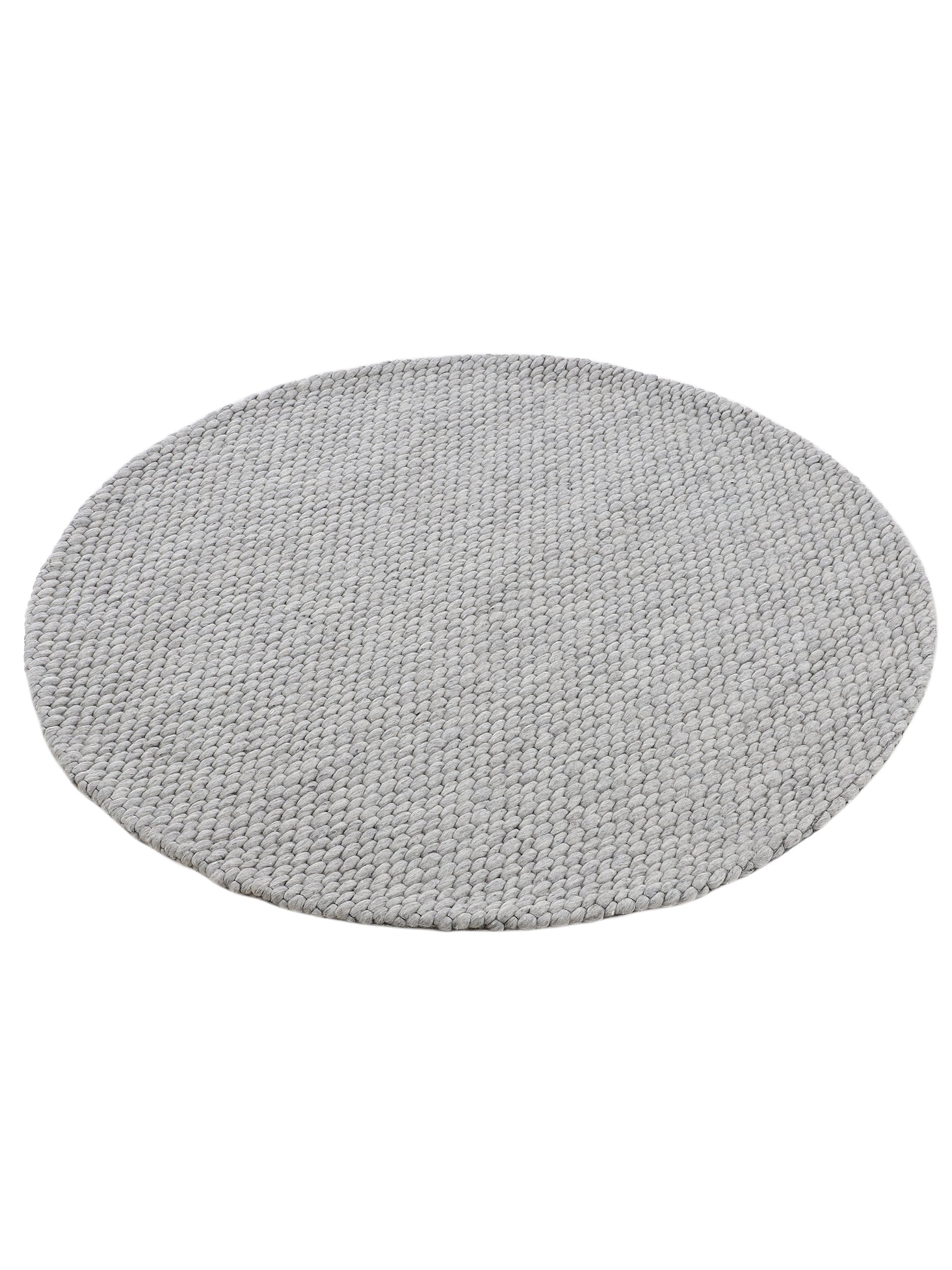 Wollteppich Sina Rund Grau in grau aus wolle